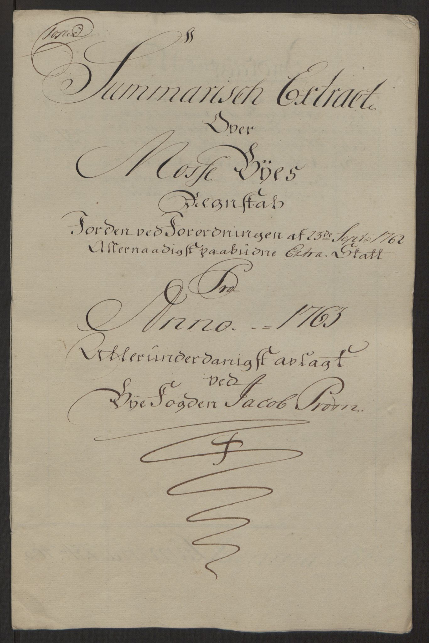 Rentekammeret inntil 1814, Reviderte regnskaper, Byregnskaper, AV/RA-EA-4066/R/Rc/L0042/0001: [C1] Kontribusjonsregnskap / Ekstraskatt, 1762-1765, p. 55