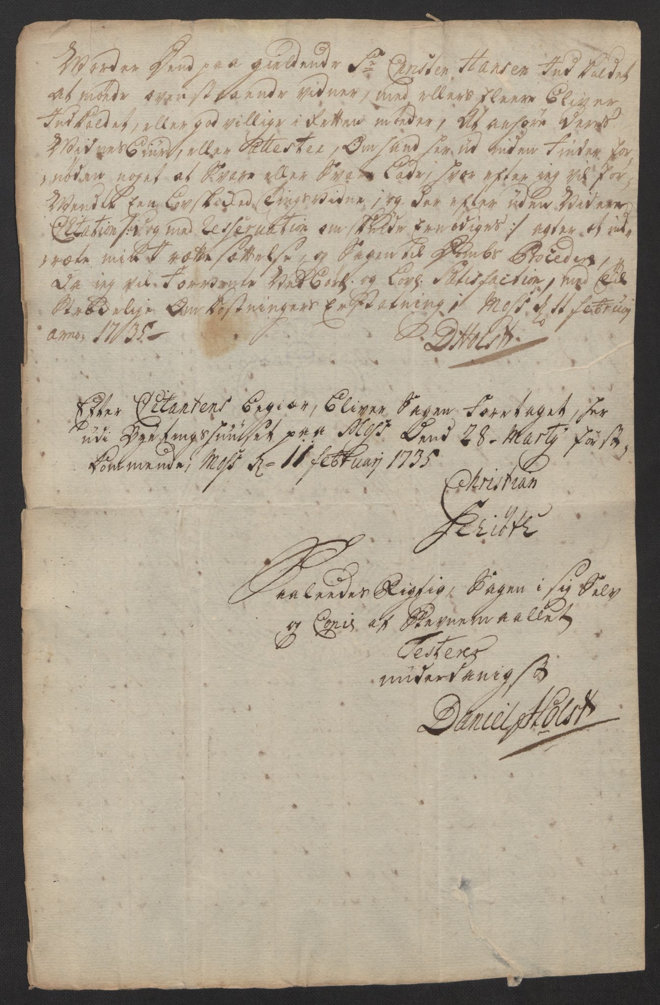 Stattholderembetet 1572-1771, AV/RA-EA-2870/Ef/L0108: Brev fra embetsmenn og andre, 1735-1736, p. 16