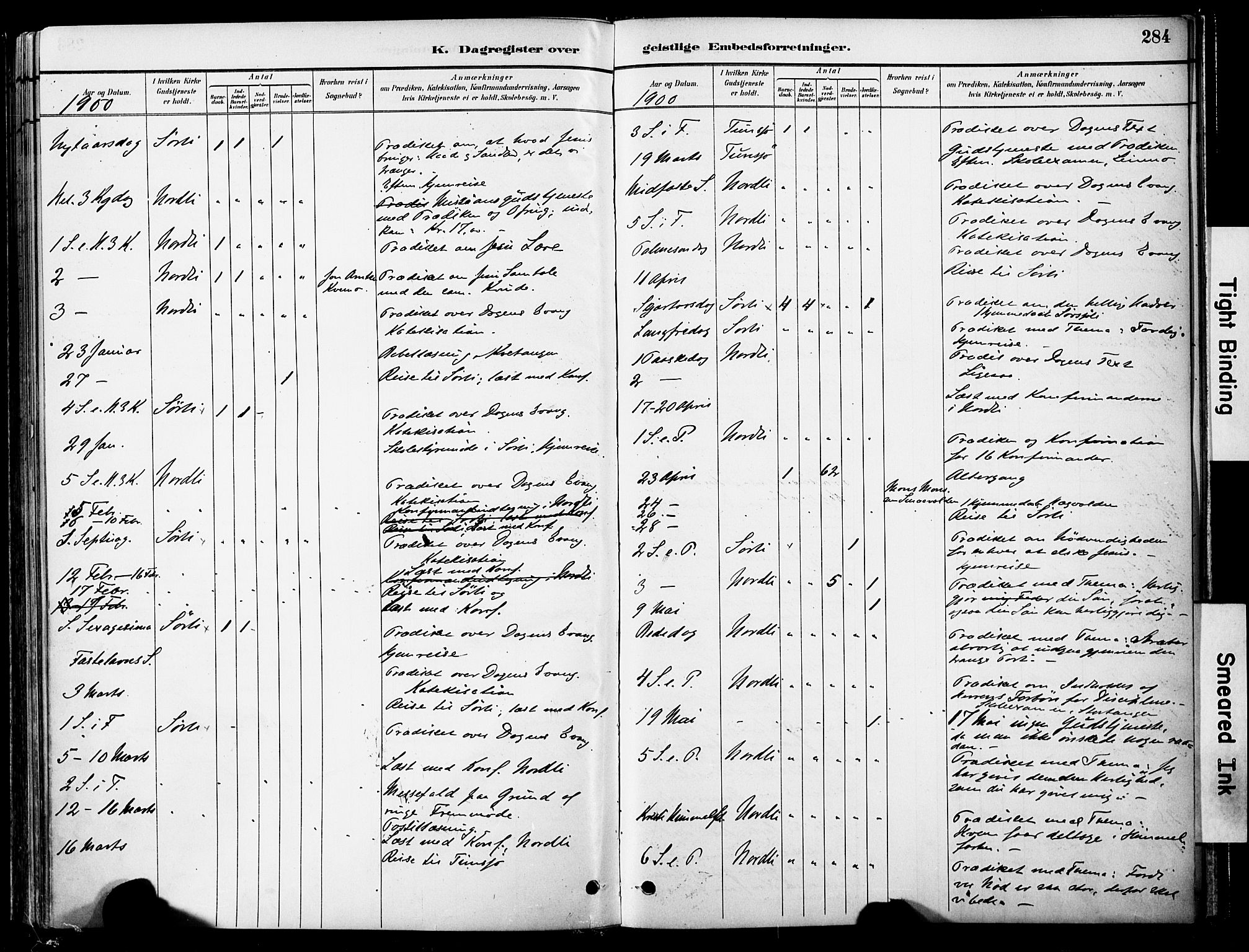 Ministerialprotokoller, klokkerbøker og fødselsregistre - Nord-Trøndelag, SAT/A-1458/755/L0494: Parish register (official) no. 755A03, 1882-1902, p. 284