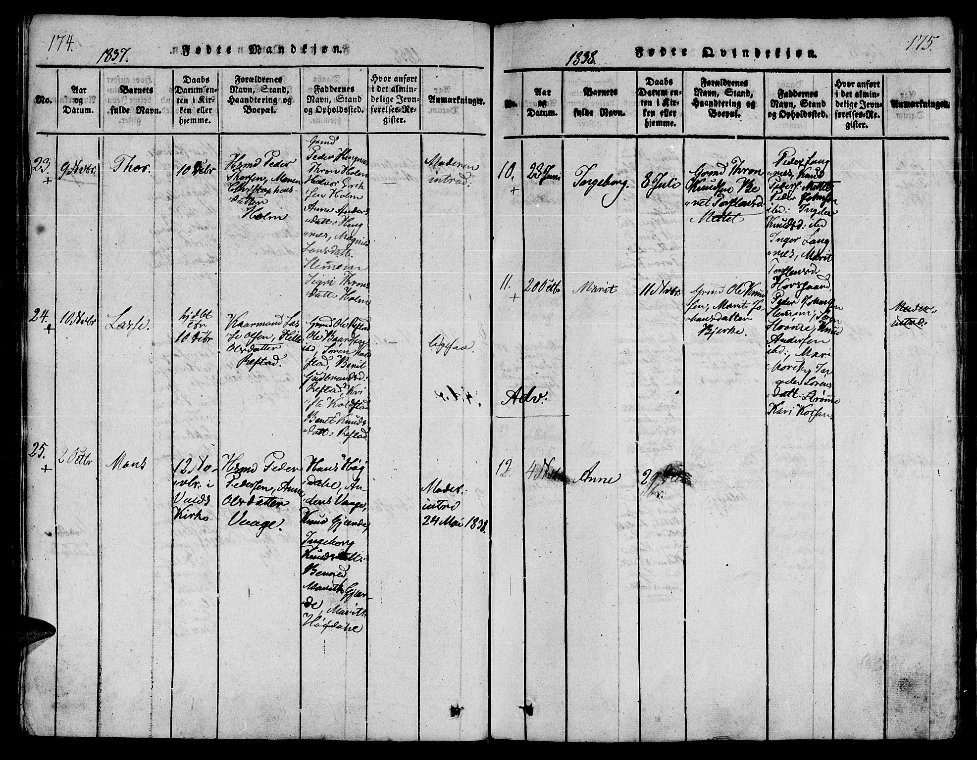 Ministerialprotokoller, klokkerbøker og fødselsregistre - Møre og Romsdal, AV/SAT-A-1454/547/L0602: Parish register (official) no. 547A04, 1818-1845, p. 174-175