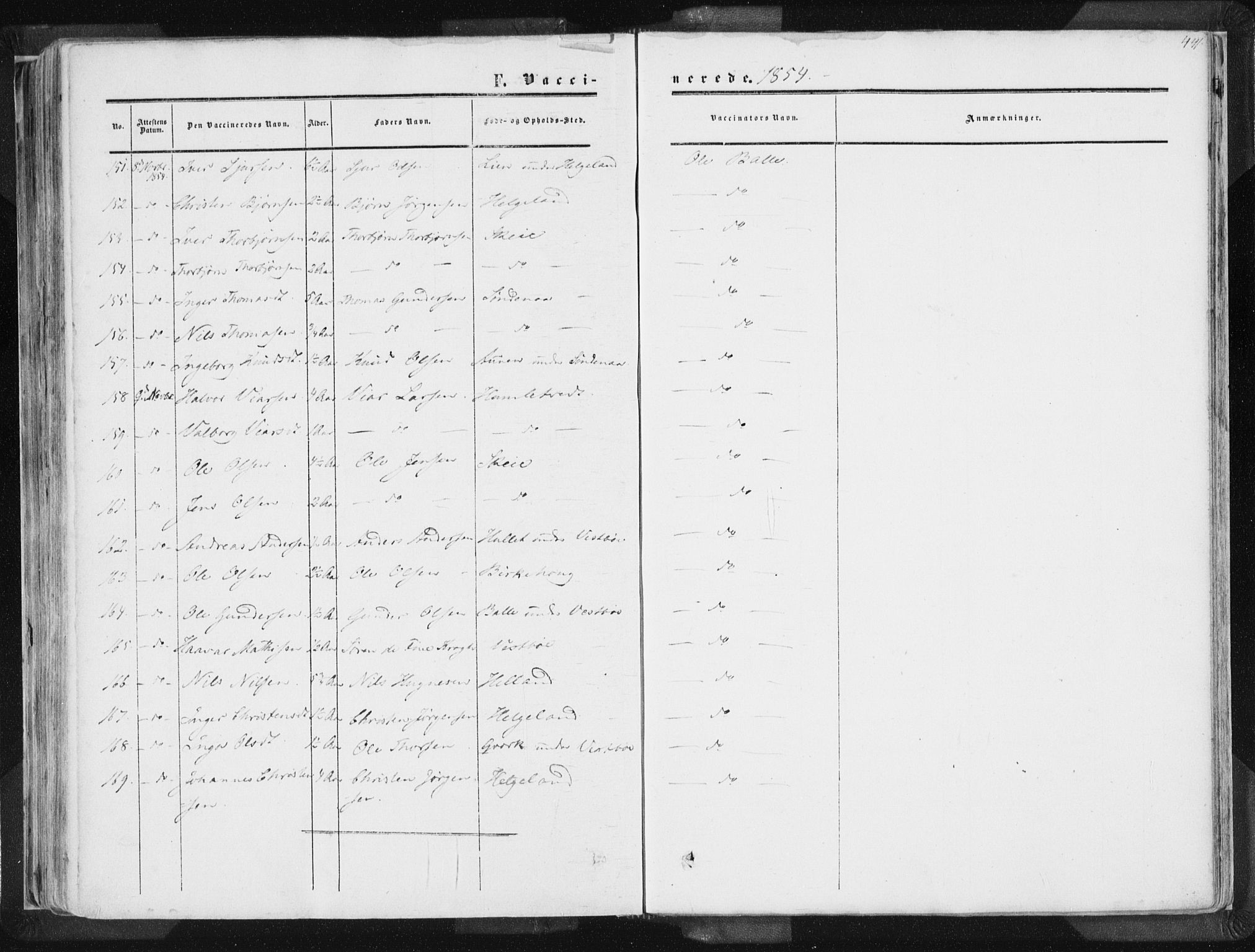 Vikedal sokneprestkontor, AV/SAST-A-101840/01/IV: Parish register (official) no. A 6.2, 1851-1867, p. 441