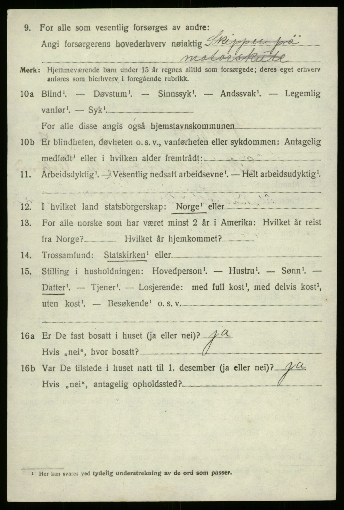 SAB, 1920 census for Gloppen, 1920, p. 4309