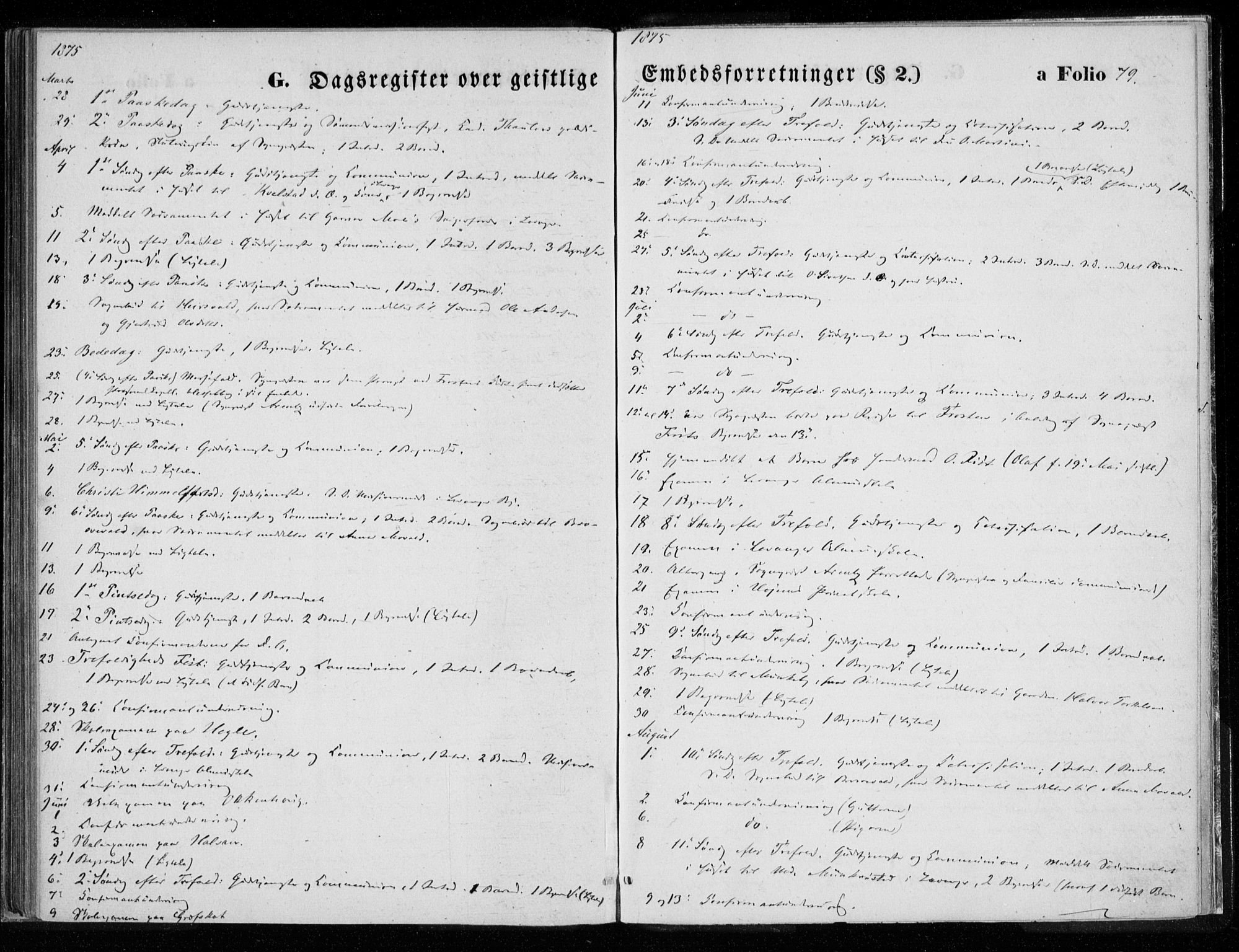 Ministerialprotokoller, klokkerbøker og fødselsregistre - Nord-Trøndelag, SAT/A-1458/720/L0187: Parish register (official) no. 720A04 /1, 1875-1879, p. 79