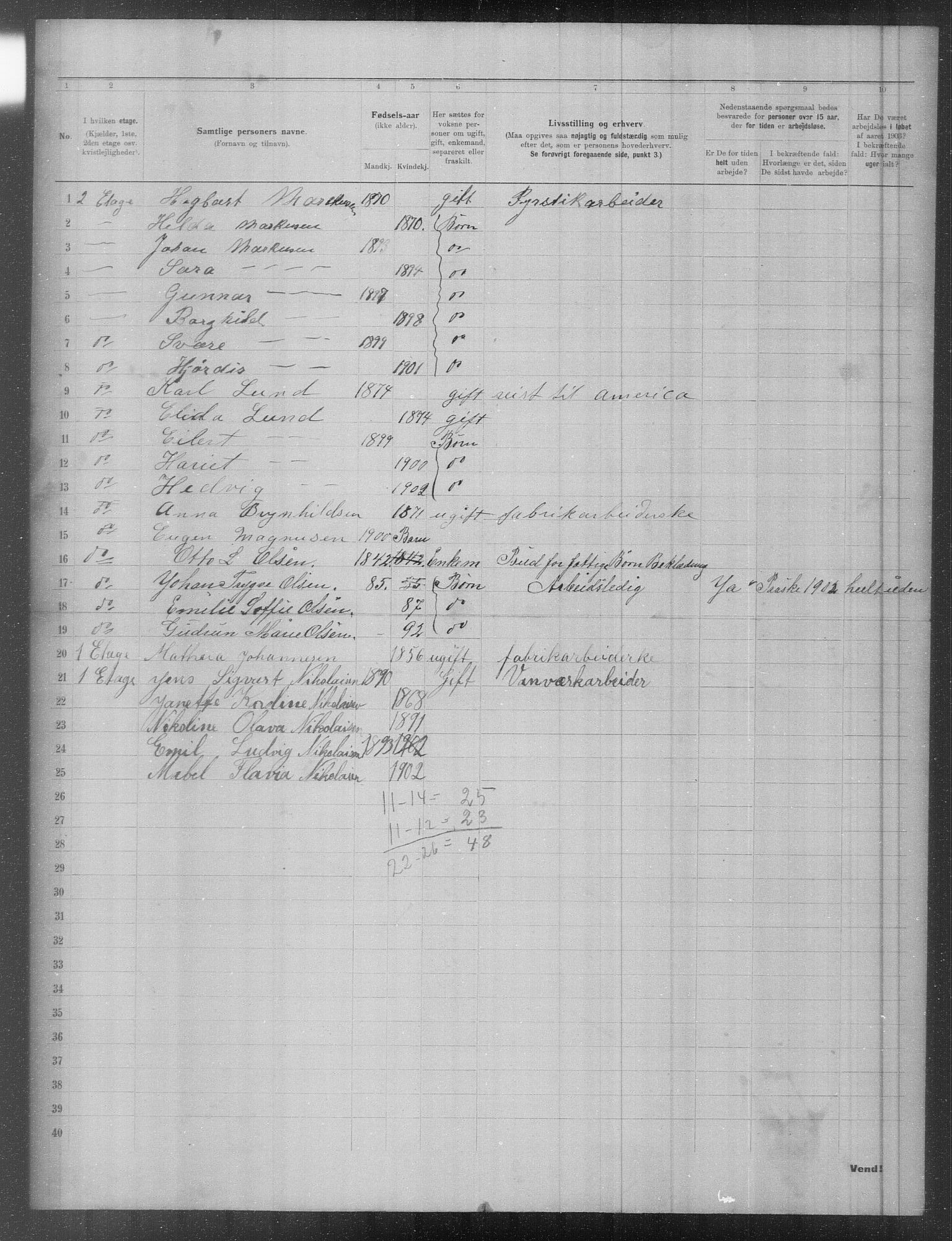 OBA, Municipal Census 1903 for Kristiania, 1903, p. 7249