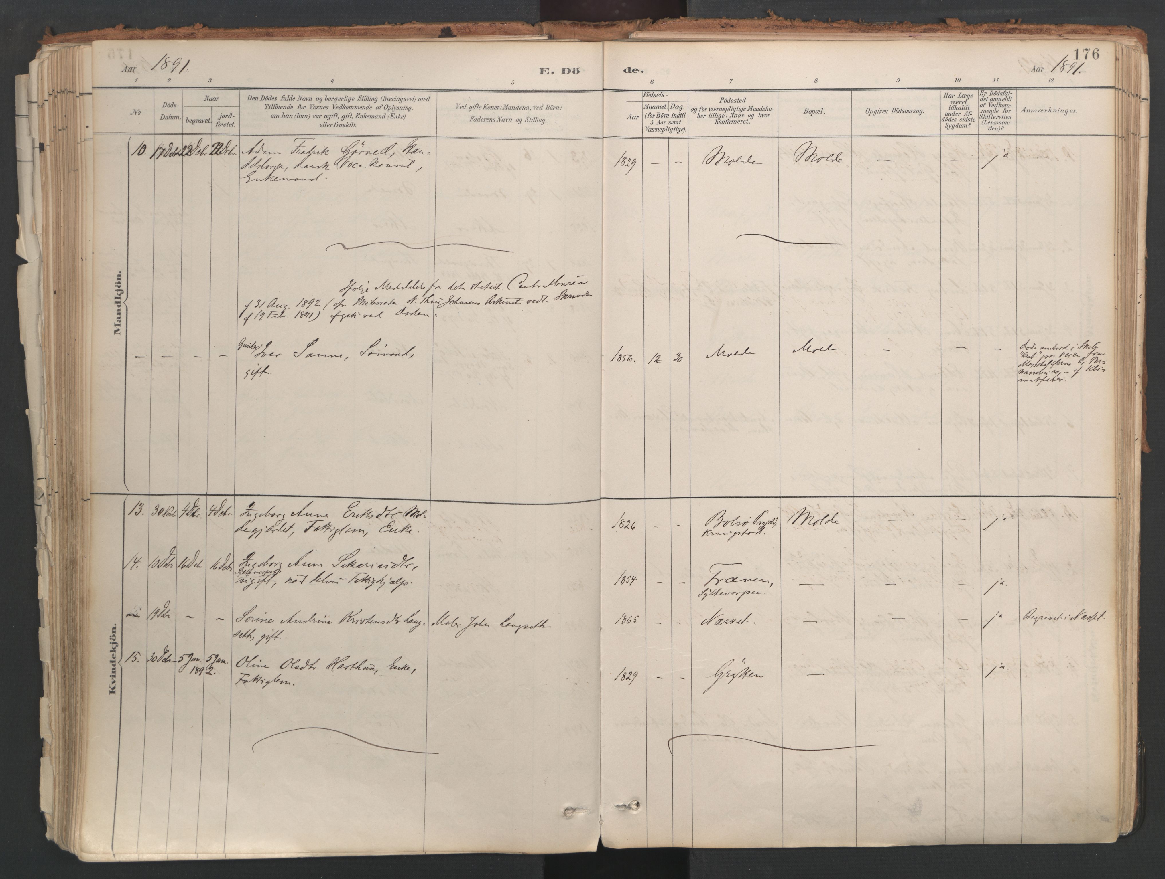 Ministerialprotokoller, klokkerbøker og fødselsregistre - Møre og Romsdal, AV/SAT-A-1454/558/L0692: Parish register (official) no. 558A06, 1887-1971, p. 176