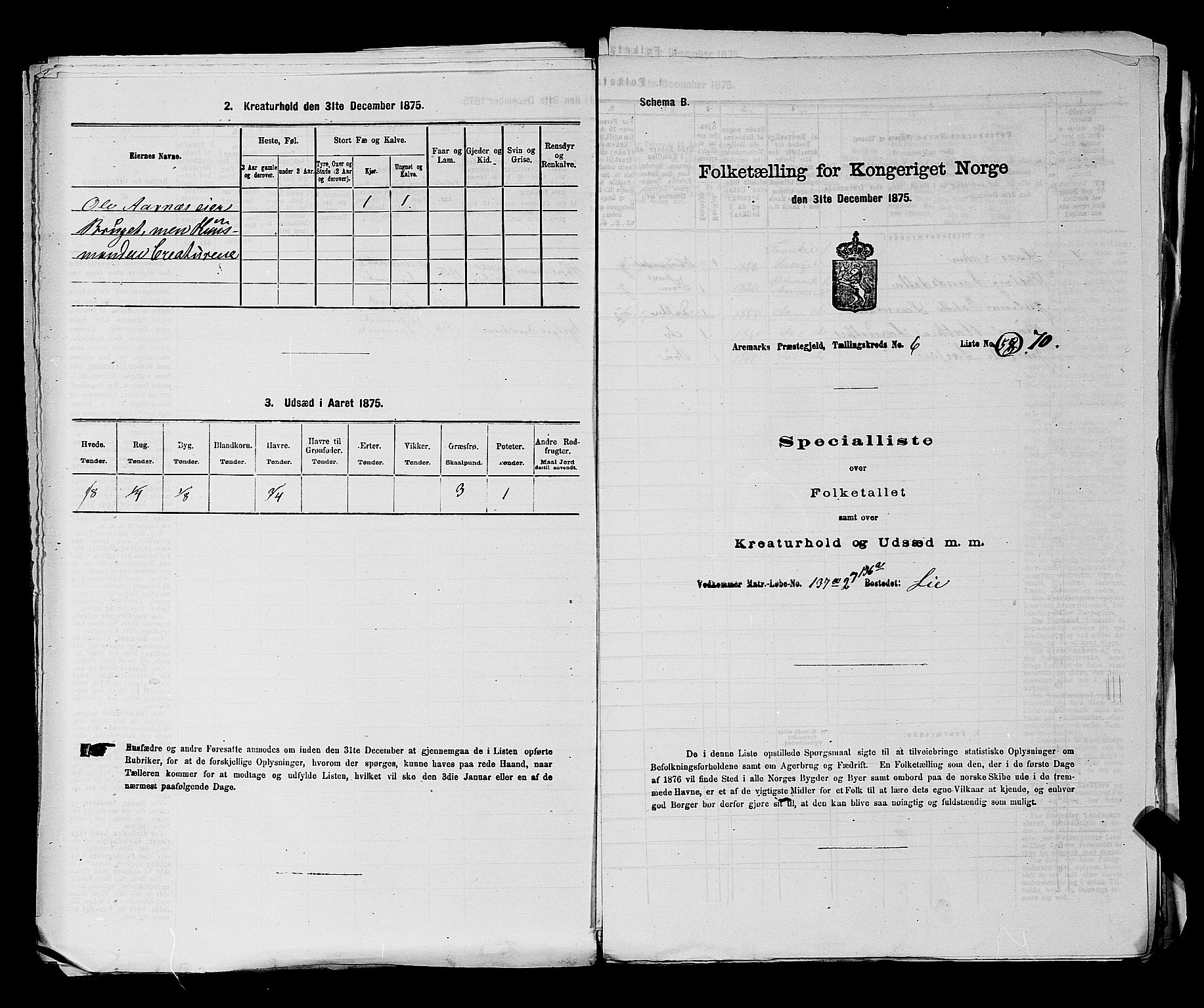 RA, 1875 census for 0118P Aremark, 1875, p. 944