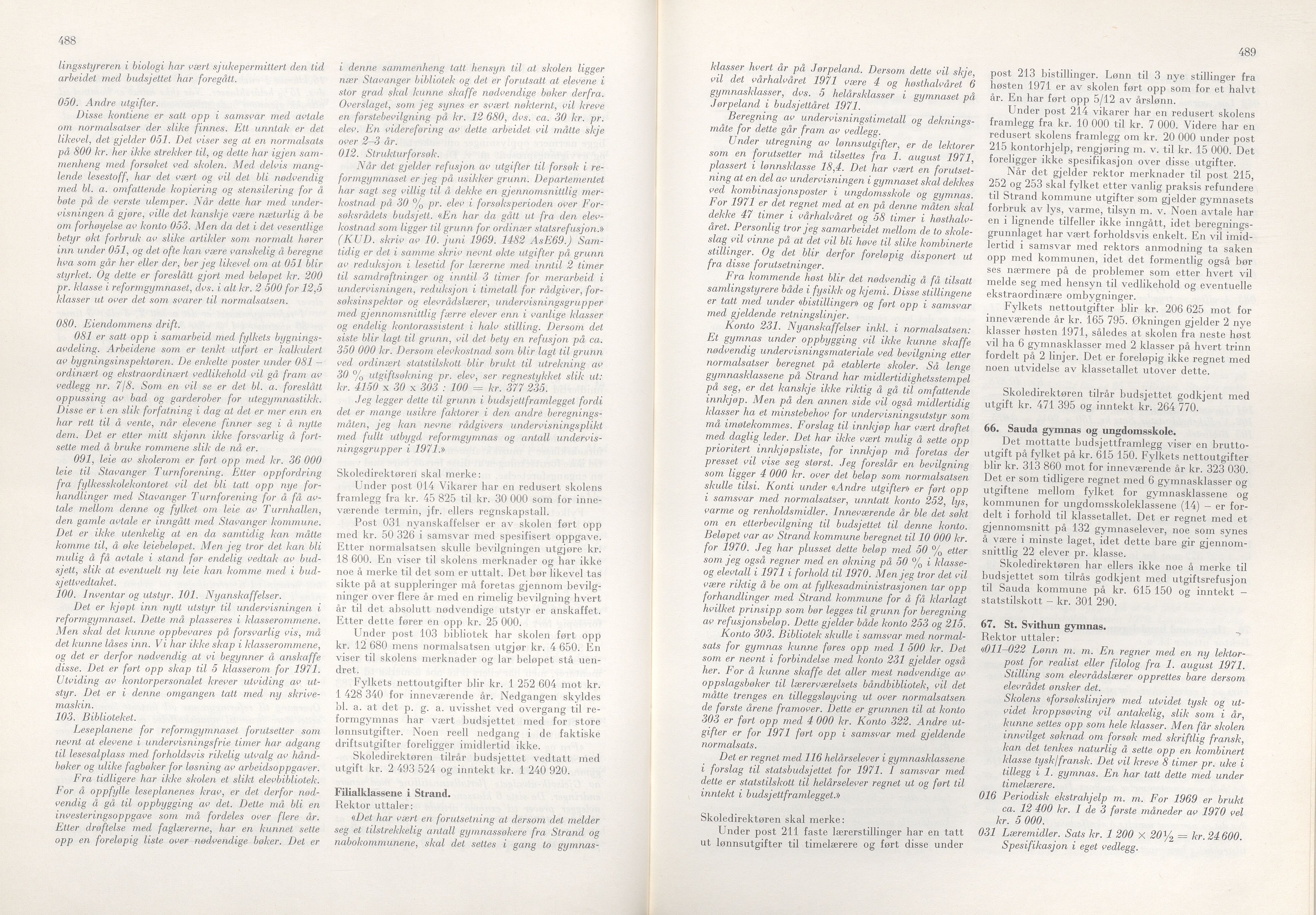 Rogaland fylkeskommune - Fylkesrådmannen , IKAR/A-900/A/Aa/Aaa/L0090: Møtebok , 1970, p. 488-489