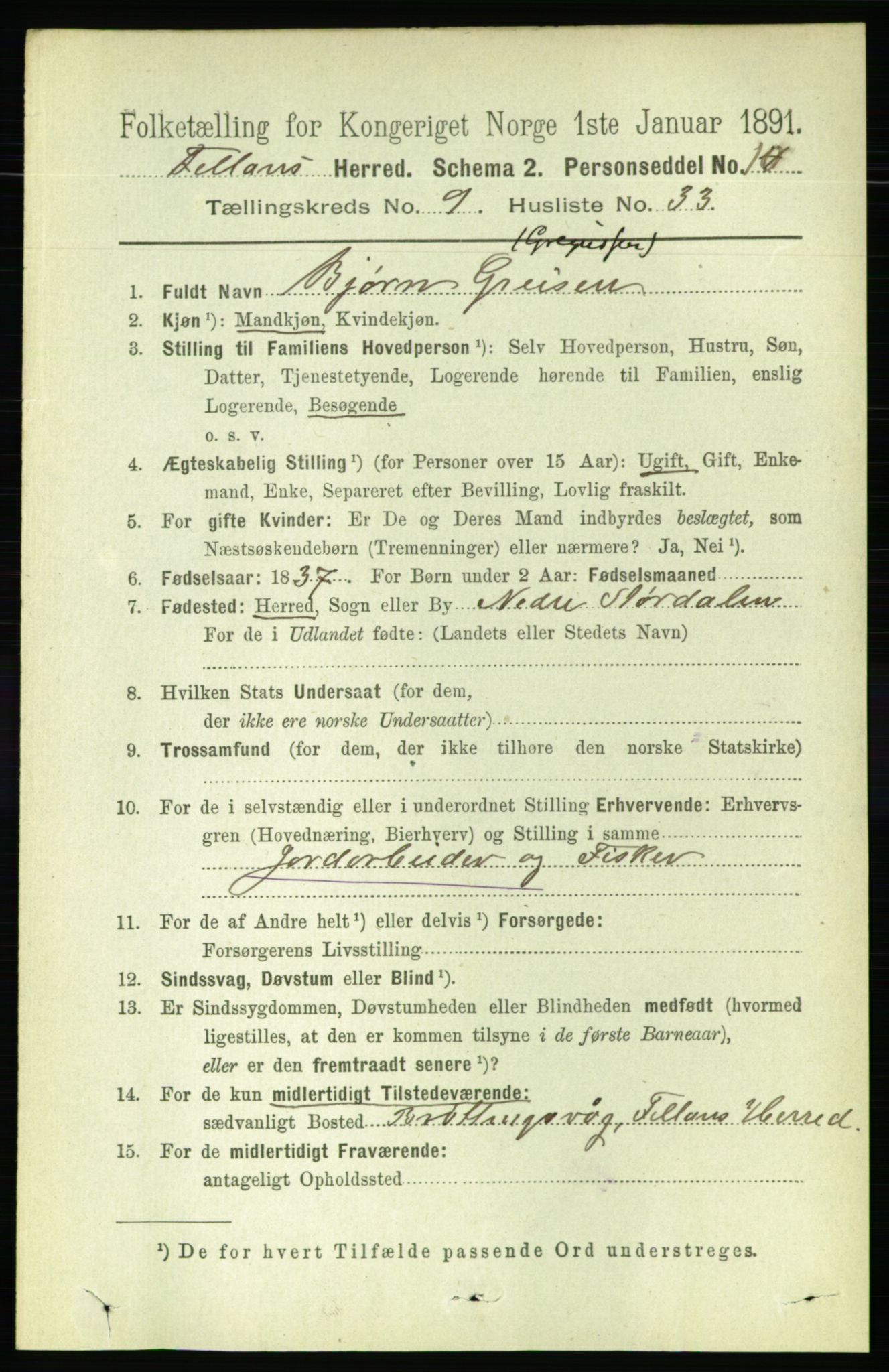 RA, 1891 census for 1616 Fillan, 1891, p. 2249