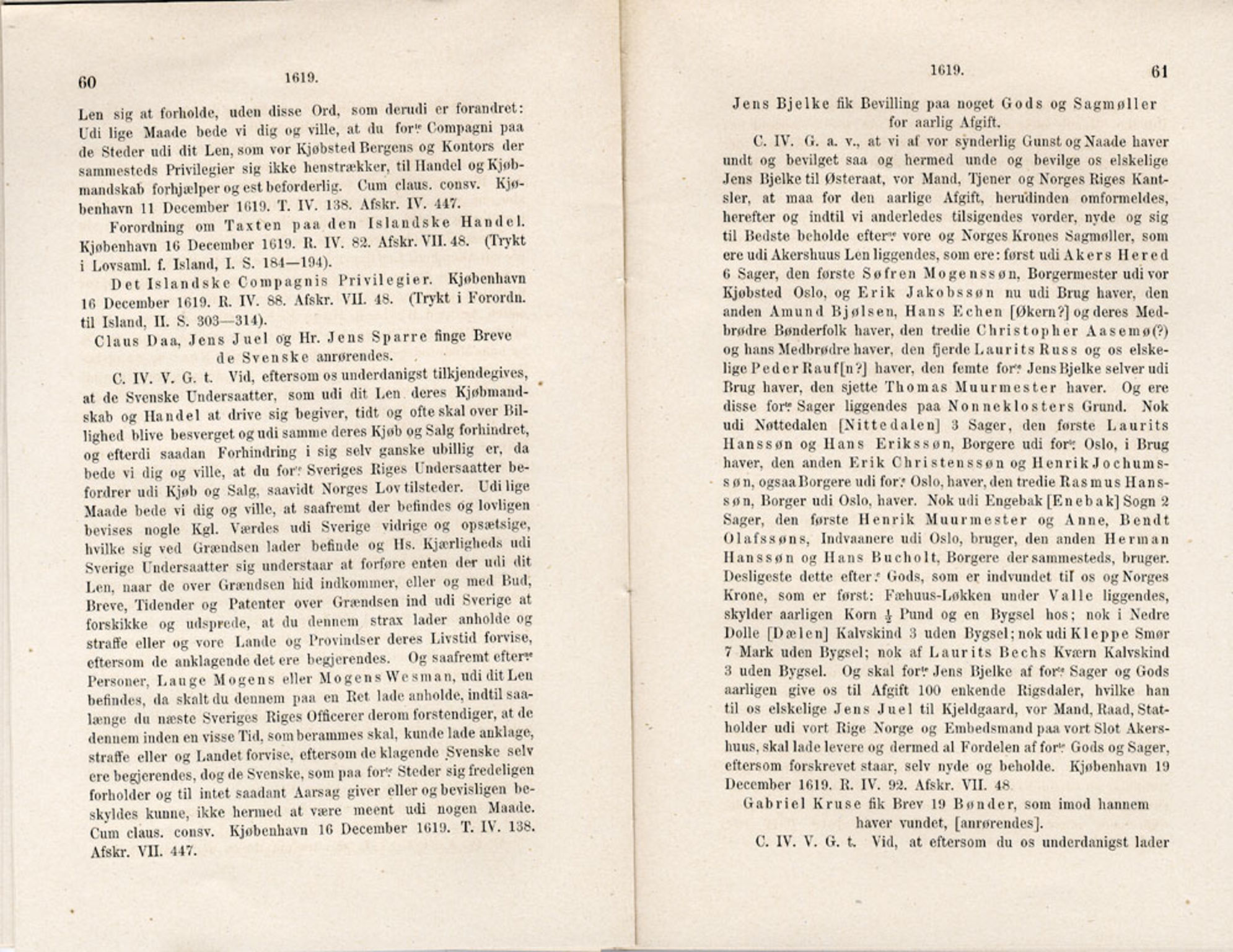 Publikasjoner utgitt av Det Norske Historiske Kildeskriftfond, PUBL/-/-/-: Norske Rigs-Registranter, bind 5, 1619-1627, p. 60-61