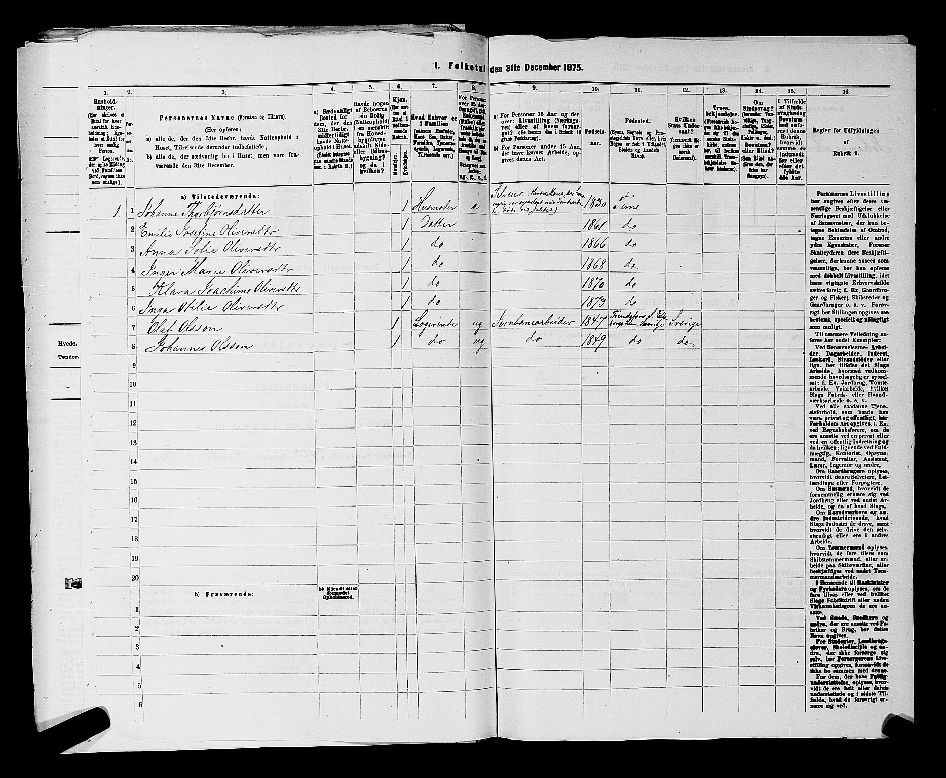 RA, 1875 census for 0130P Tune, 1875, p. 1081