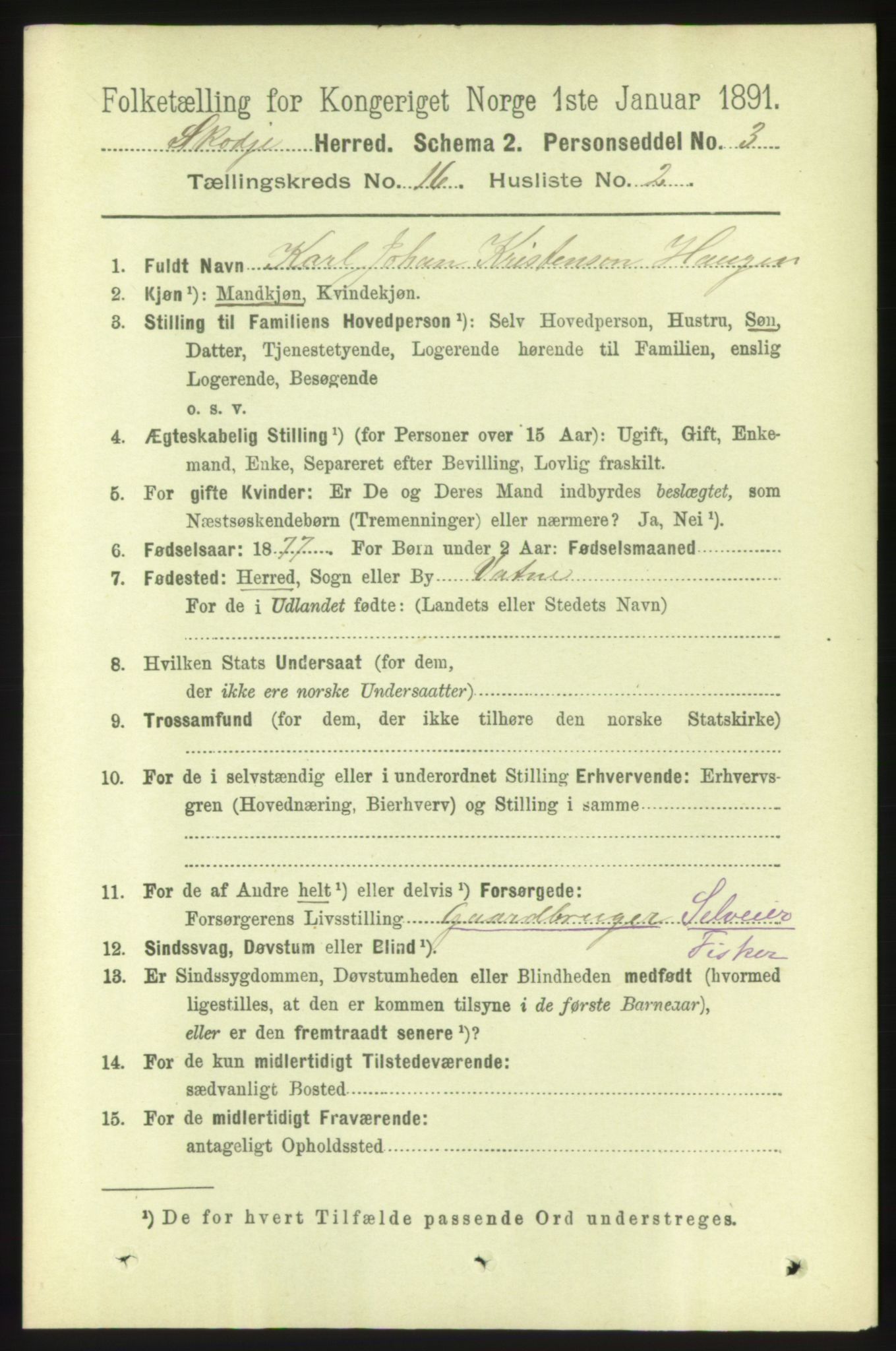 RA, 1891 census for 1529 Skodje, 1891, p. 3358