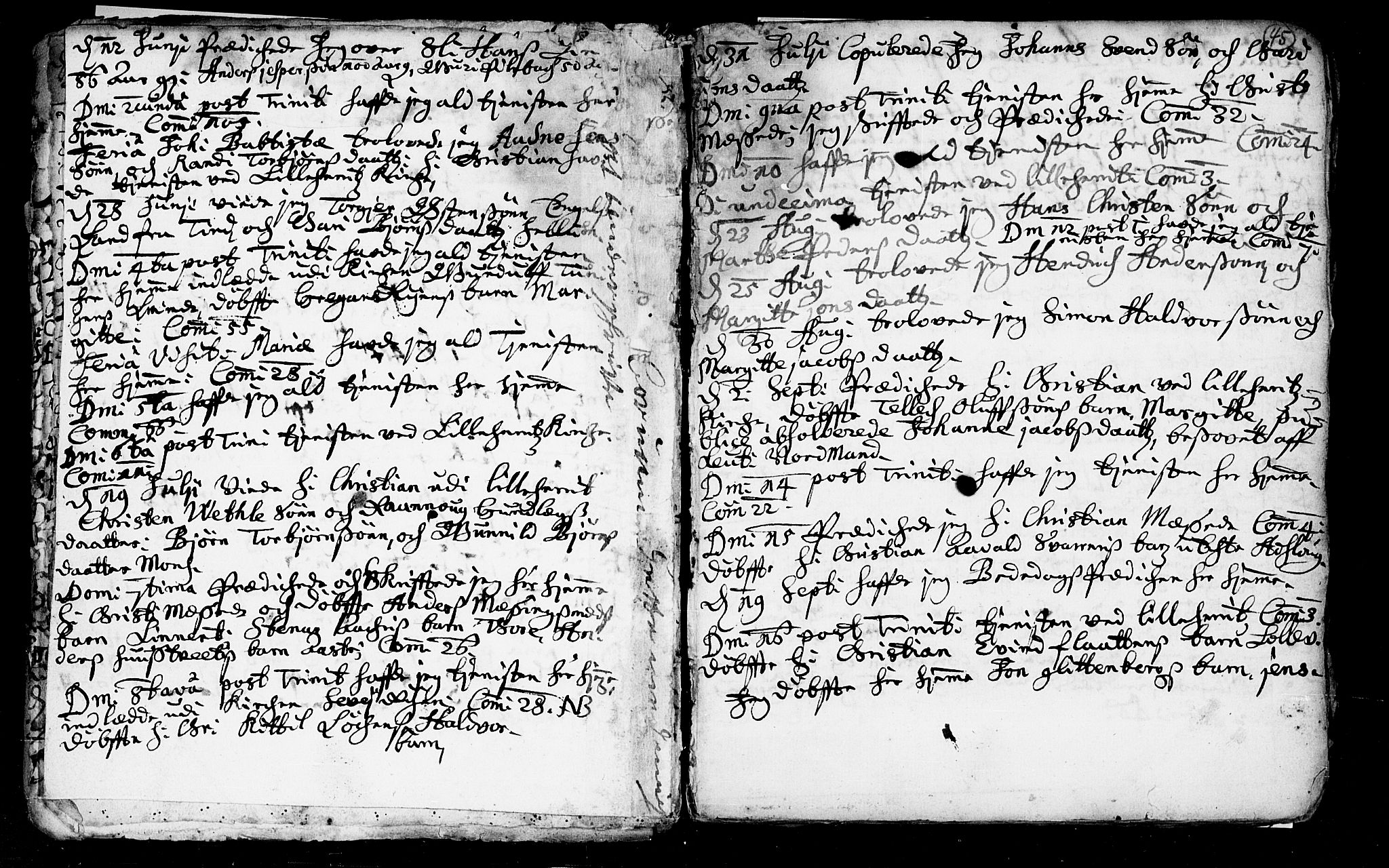 Heddal kirkebøker, SAKO/A-268/F/Fa/L0002: Parish register (official) no. I 2, 1699-1722, p. 45