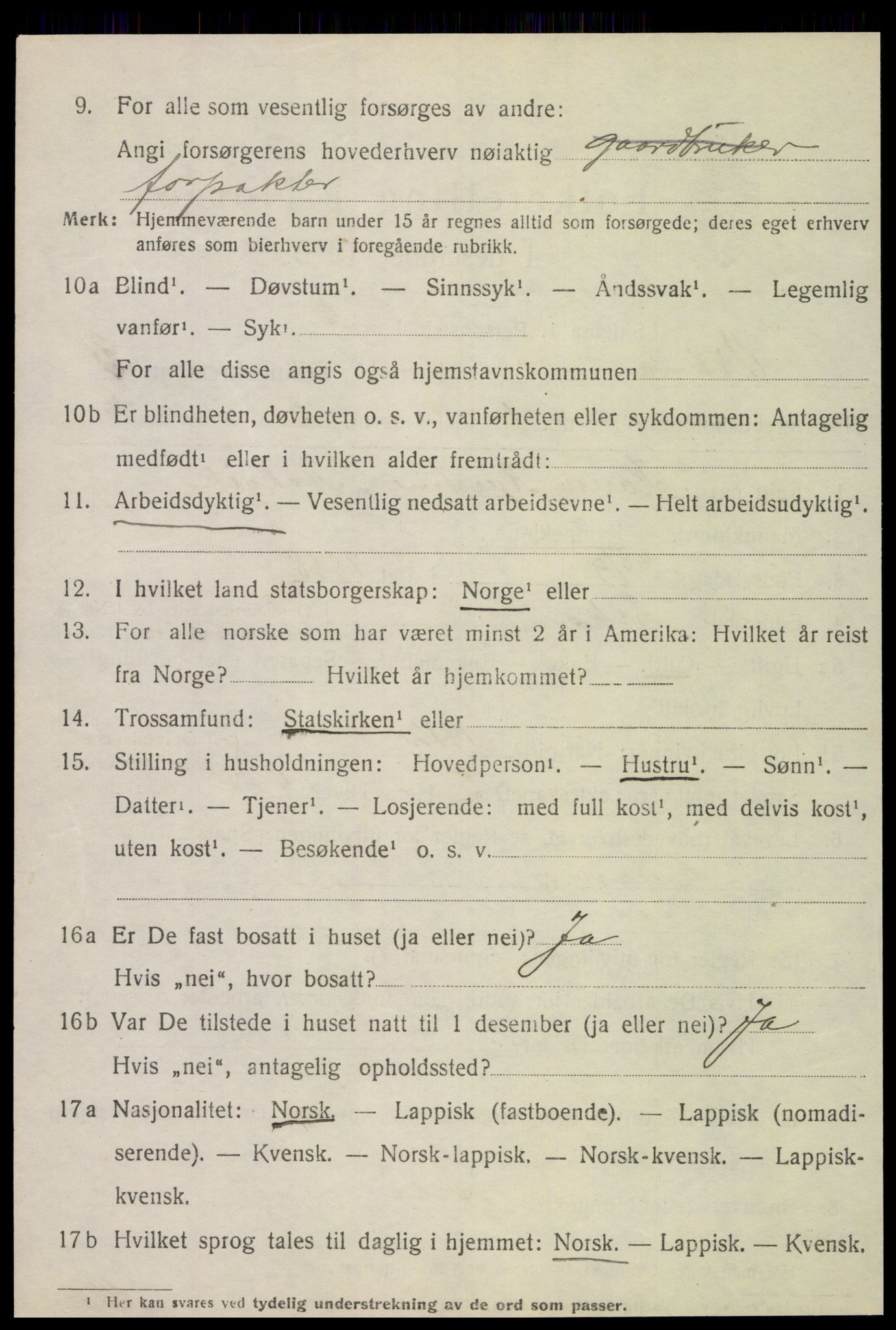 SAT, 1920 census for Vikna, 1920, p. 3268