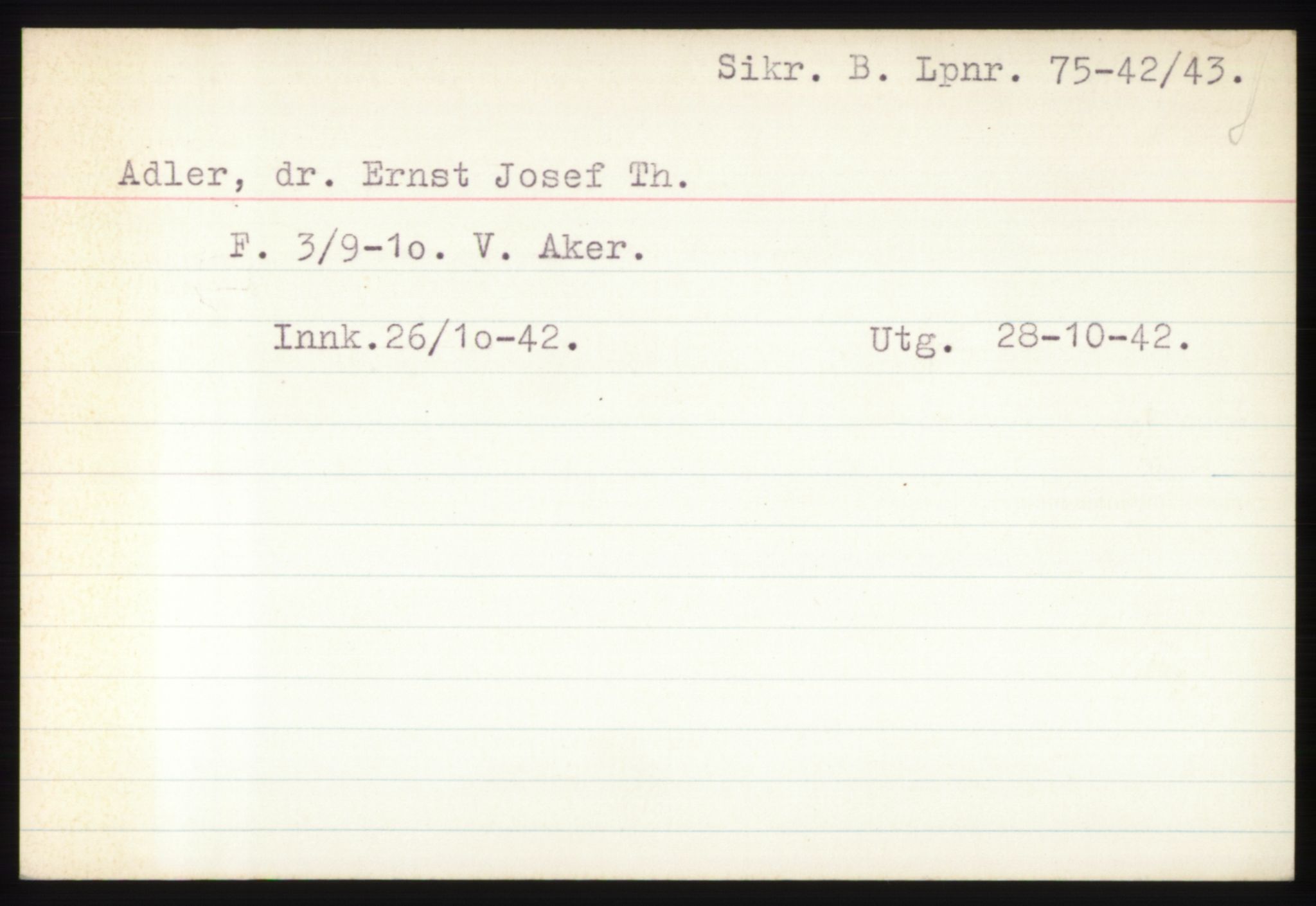 Statspolitiet - Hovedkontoret / Osloavdelingen, AV/RA-S-1329/C/Ck/Cke/L0002: Fangeregister; etternavn A - F, 1941-1945, p. 4