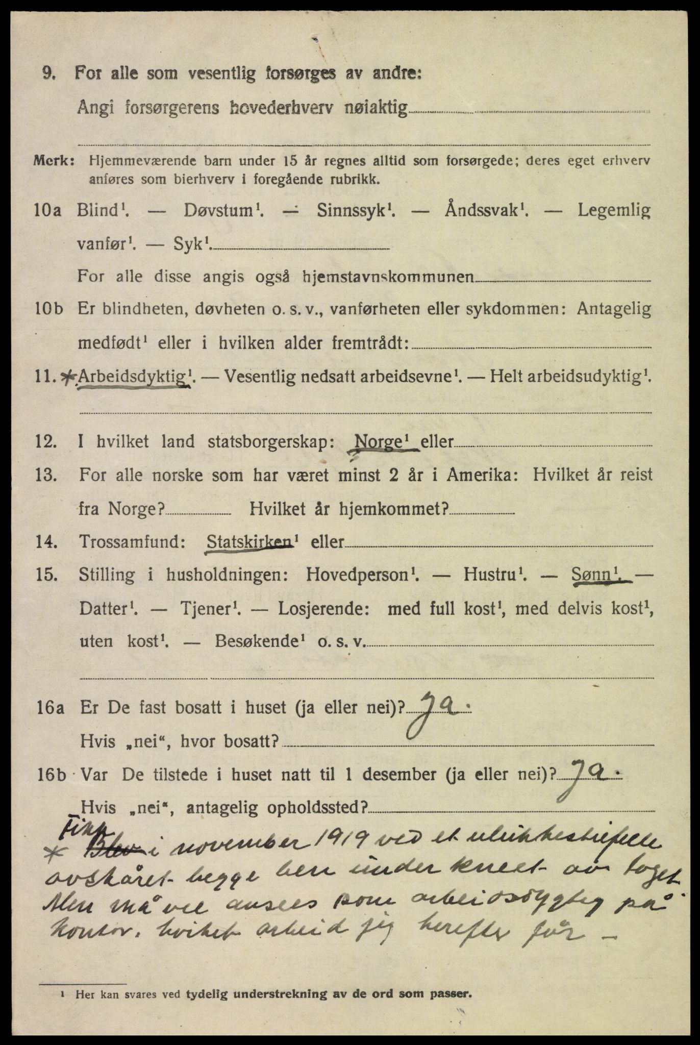 SAK, 1920 census for Nes (V-A), 1920, p. 3317