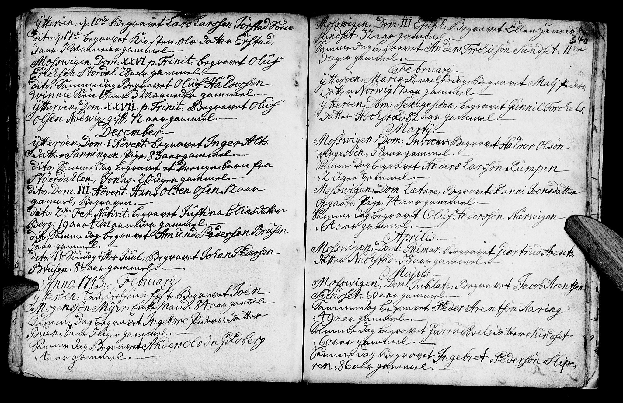 Ministerialprotokoller, klokkerbøker og fødselsregistre - Nord-Trøndelag, SAT/A-1458/722/L0215: Parish register (official) no. 722A02, 1718-1755, p. 340