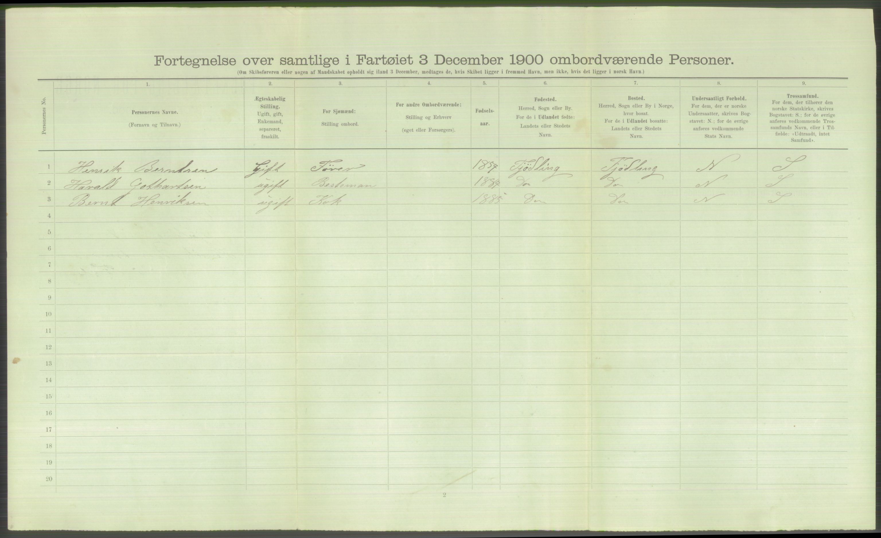 RA, 1900 Census - ship lists from ships in Norwegian harbours, harbours abroad and at sea, 1900, p. 502