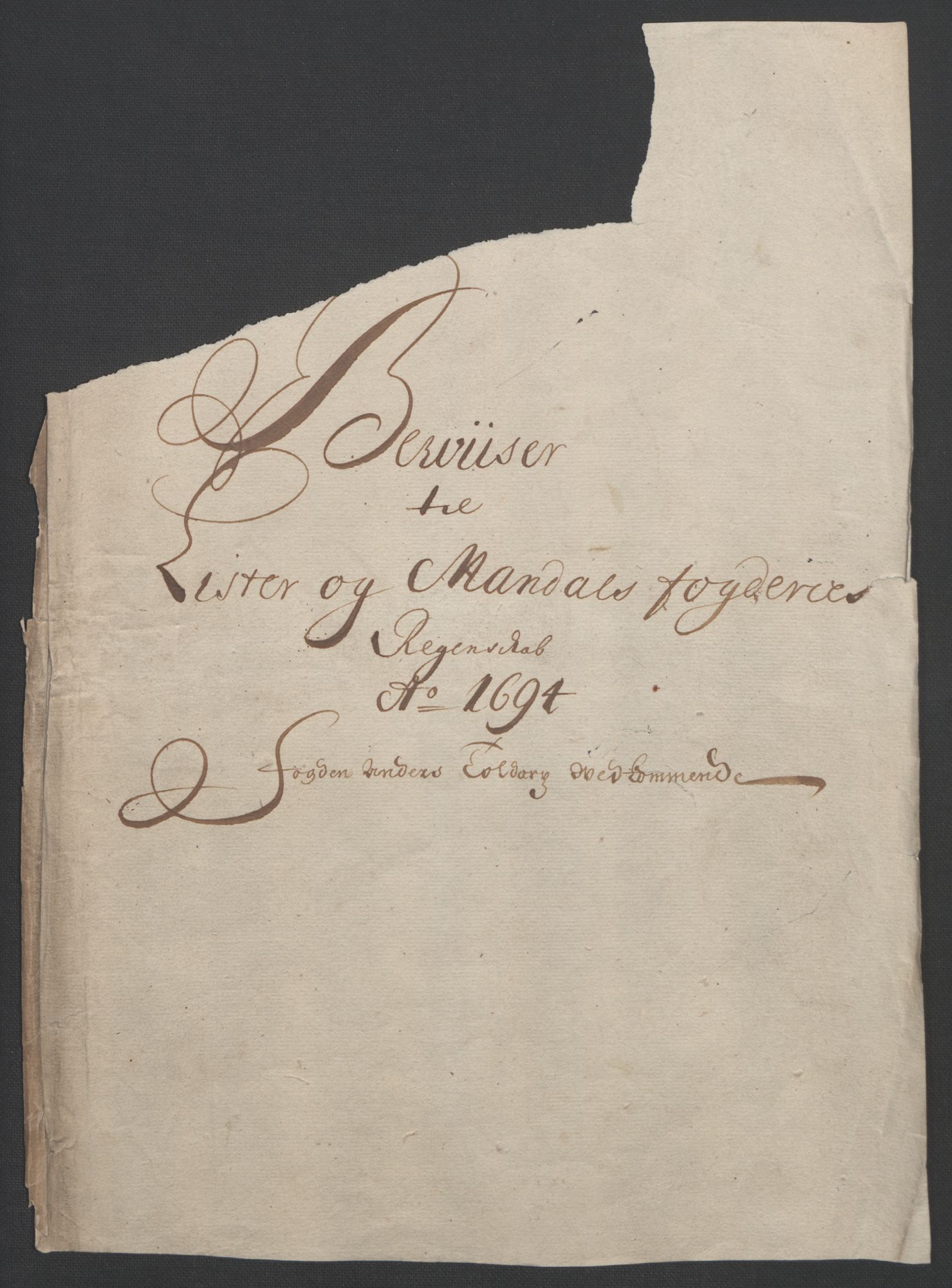 Rentekammeret inntil 1814, Reviderte regnskaper, Fogderegnskap, RA/EA-4092/R43/L2545: Fogderegnskap Lista og Mandal, 1694-1695, p. 34