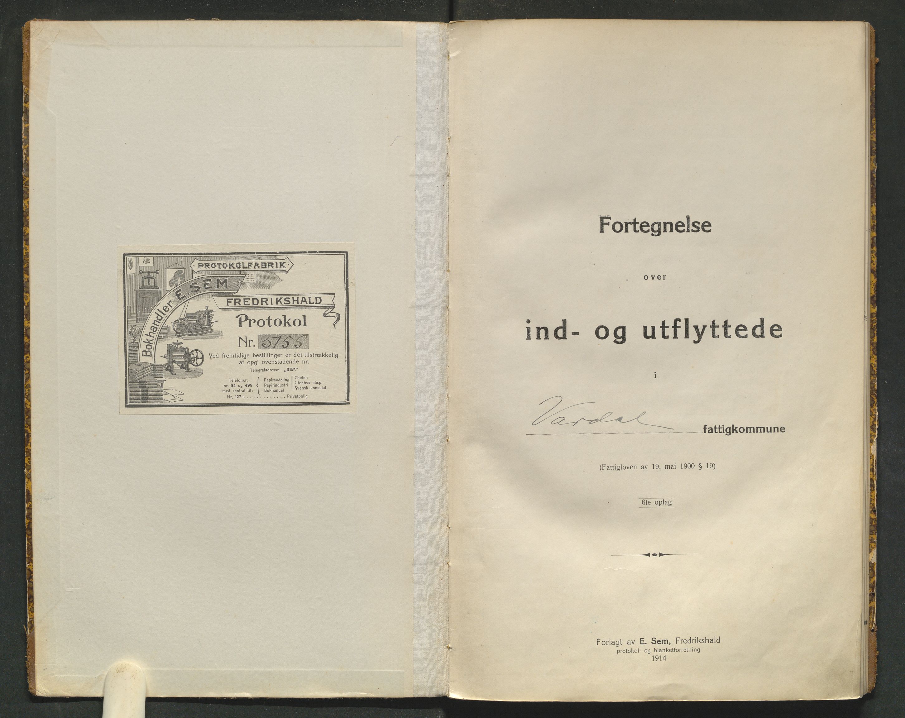 Vardal lensmannskontor, AV/SAH-LOV-005/N/Na/L0001: Inn- og utflyttede, 1916-1923