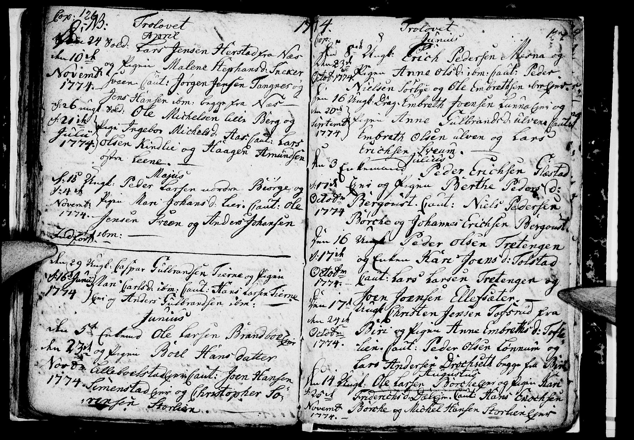 Ringsaker prestekontor, SAH/PREST-014/I/Ia/L0005/0001: Parish register draft no. 1A, 1773-1775, p. 126-127