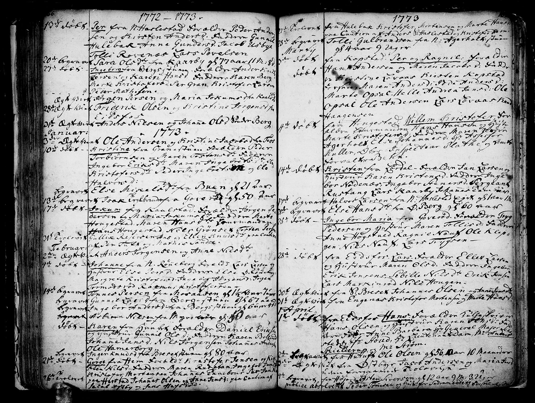 Hof kirkebøker, SAKO/A-64/F/Fa/L0002: Parish register (official) no. I 2, 1746-1781, p. 166-167