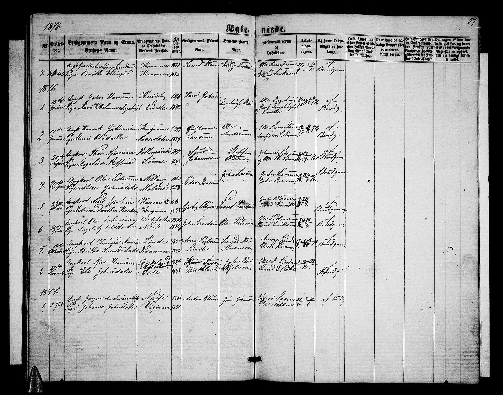 Balestrand sokneprestembete, SAB/A-79601/H/Hab/Habc/L0001: Parish register (copy) no. C 1, 1857-1877, p. 57