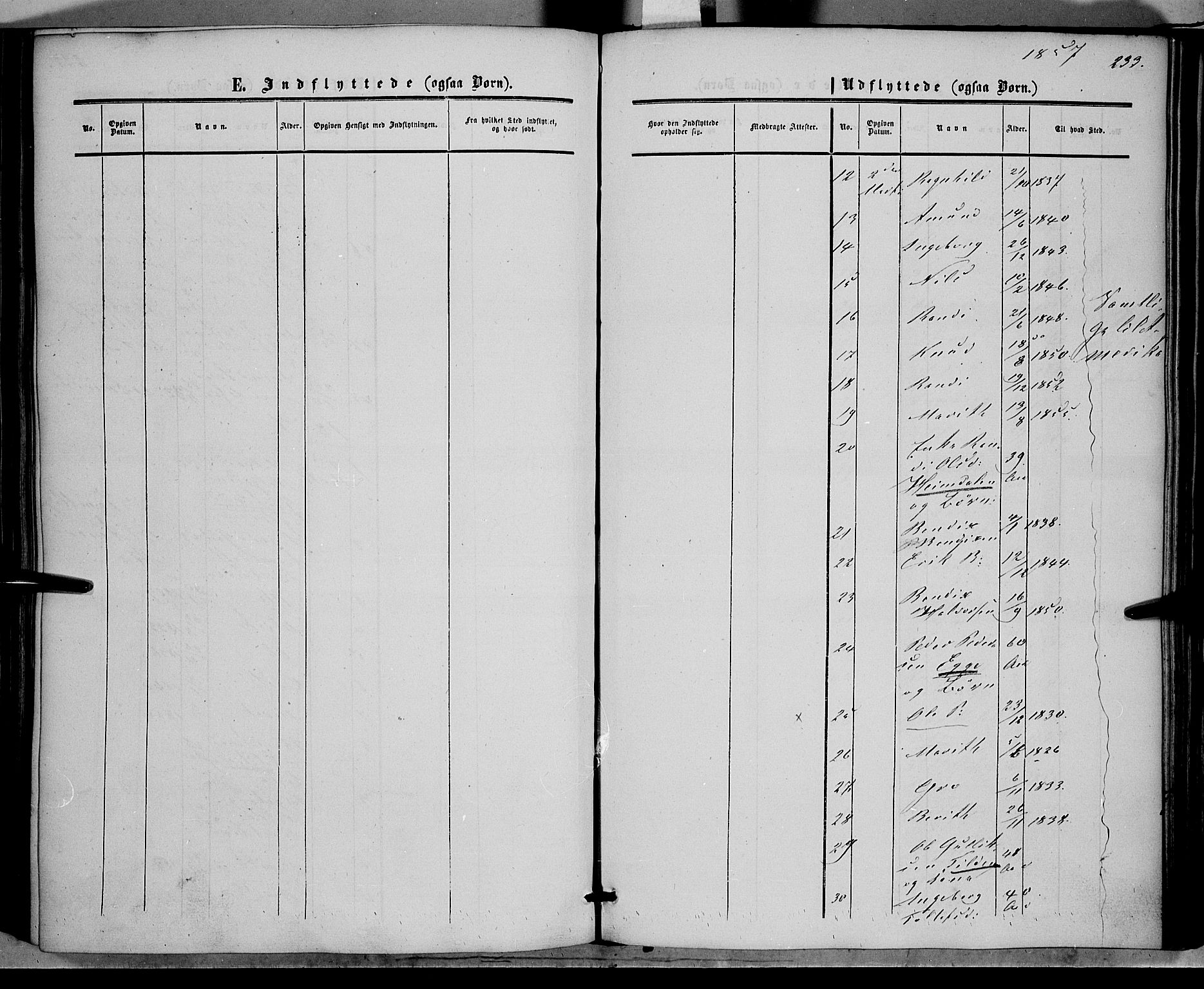 Vestre Slidre prestekontor, AV/SAH-PREST-136/H/Ha/Haa/L0002: Parish register (official) no. 2, 1856-1864, p. 233