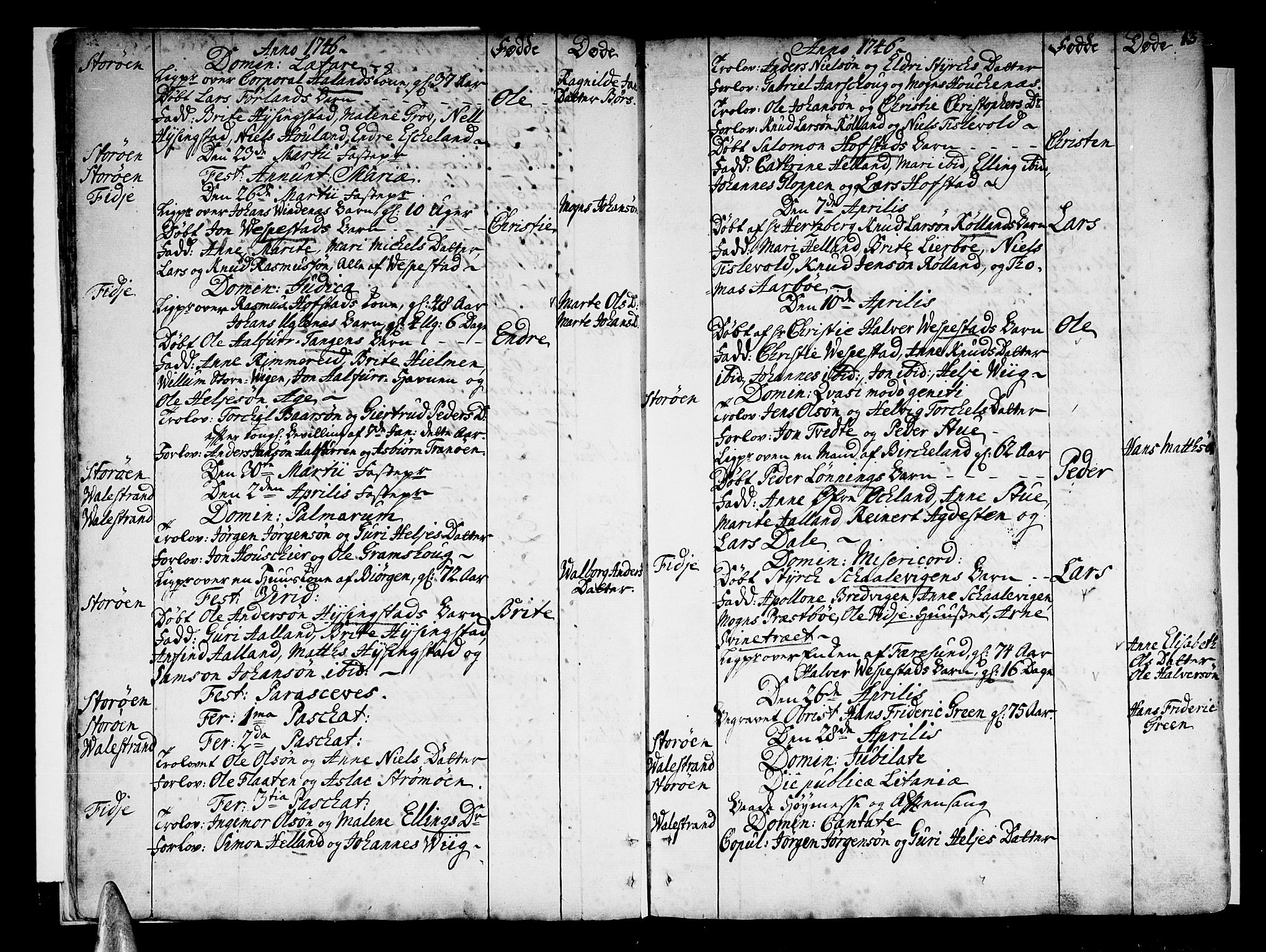 Stord sokneprestembete, AV/SAB-A-78201/H/Haa: Parish register (official) no. A 2, 1744-1777, p. 13