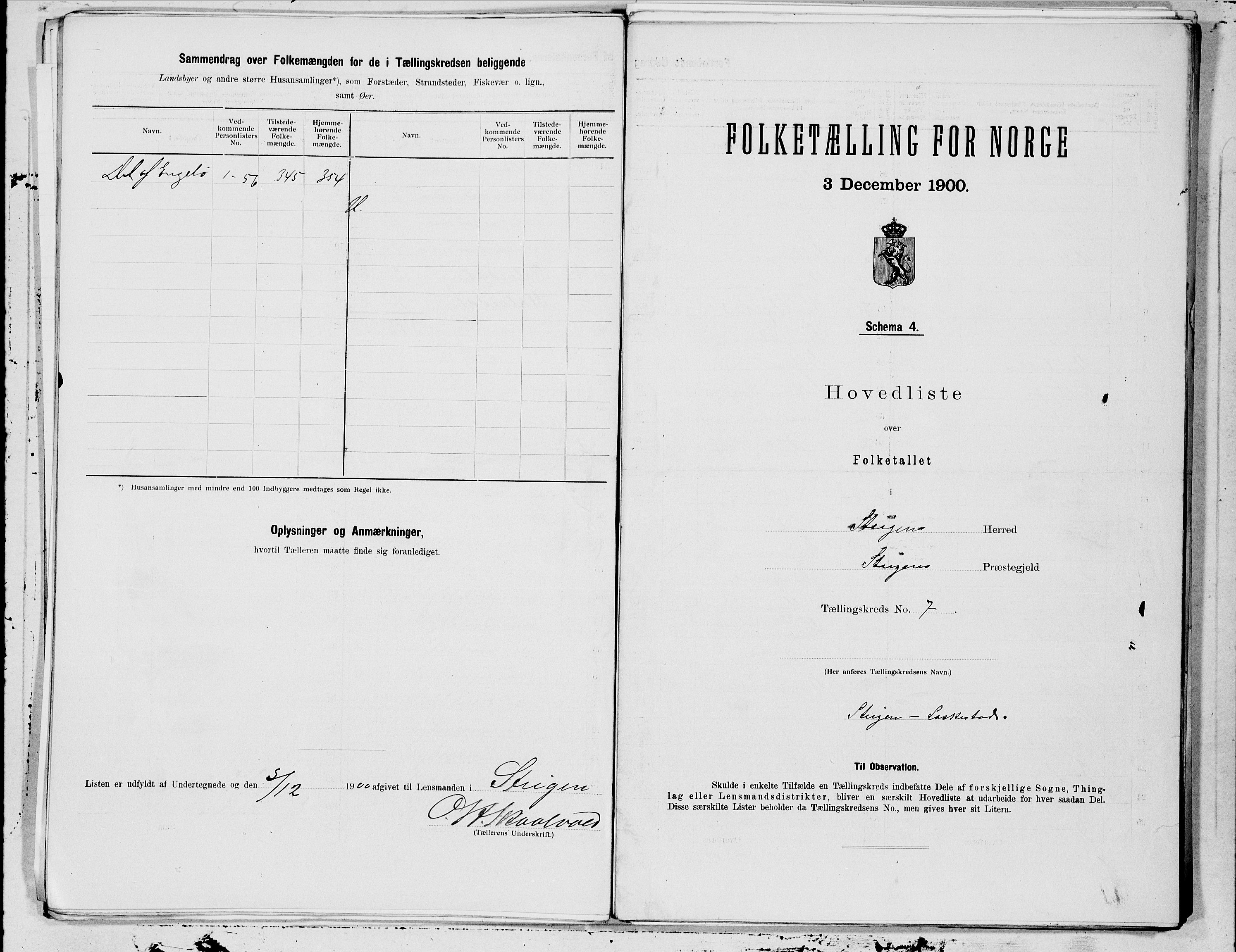 SAT, 1900 census for Steigen, 1900, p. 14