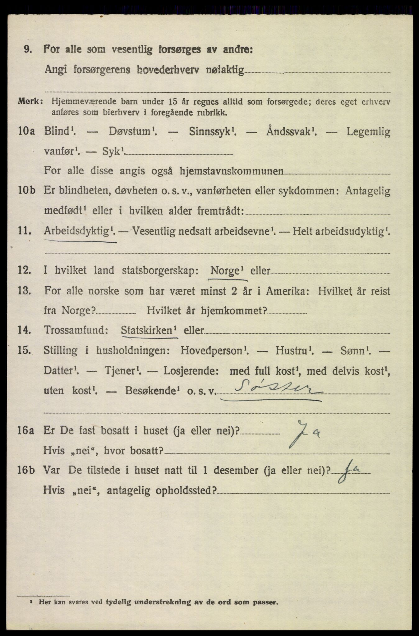 SAH, 1920 census for Elverum, 1920, p. 15555