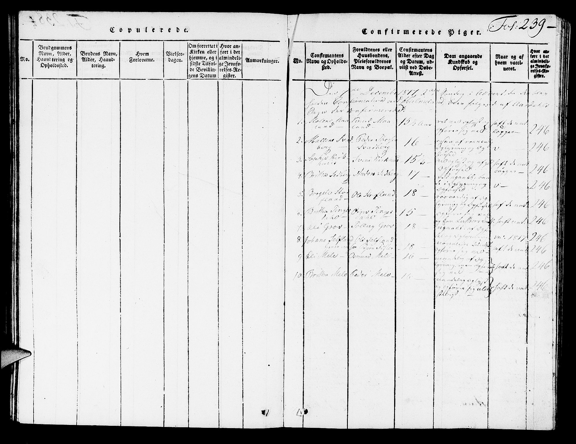 Hjelmeland sokneprestkontor, AV/SAST-A-101843/01/V/L0002: Parish register (copy) no. B 2, 1816-1841, p. 239