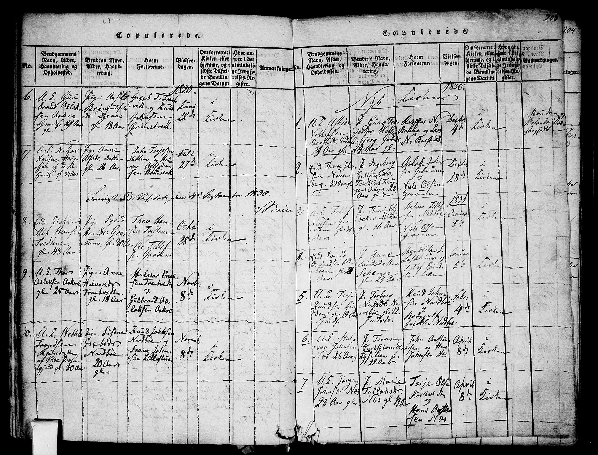 Nissedal kirkebøker, SAKO/A-288/F/Fa/L0002: Parish register (official) no. I 2, 1814-1845, p. 203