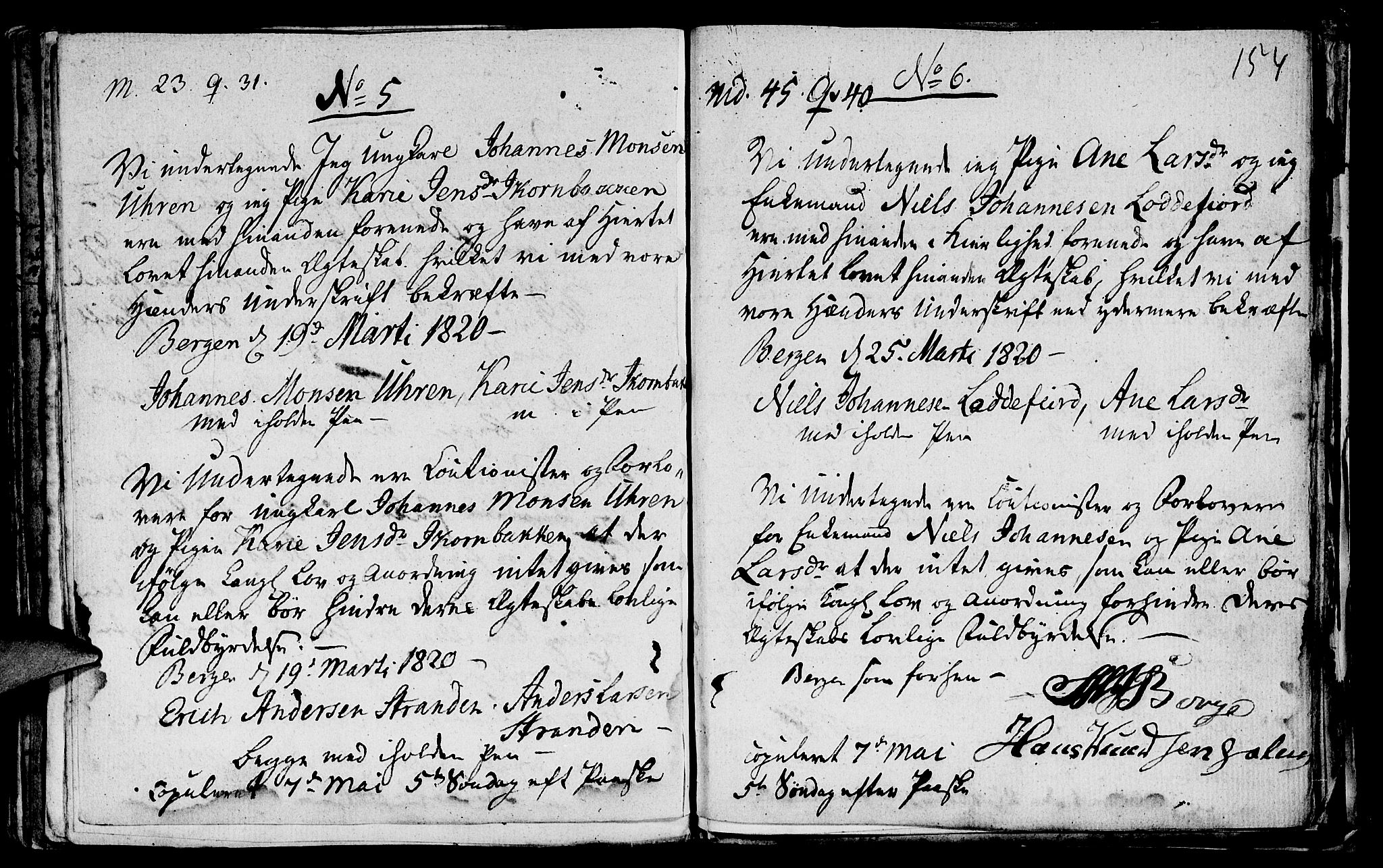 St. Jørgens hospital og Årstad sokneprestembete, AV/SAB-A-99934: Parish register (official) no. A 1, 1743-1823, p. 154