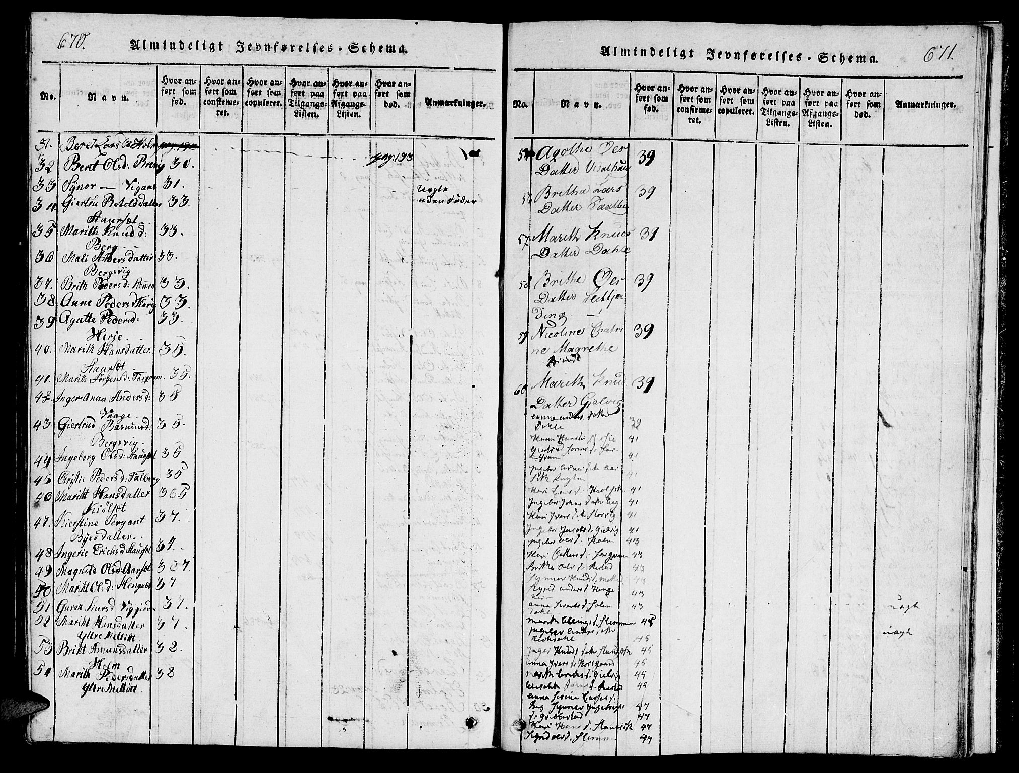 Ministerialprotokoller, klokkerbøker og fødselsregistre - Møre og Romsdal, SAT/A-1454/547/L0602: Parish register (official) no. 547A04, 1818-1845, p. 670-671