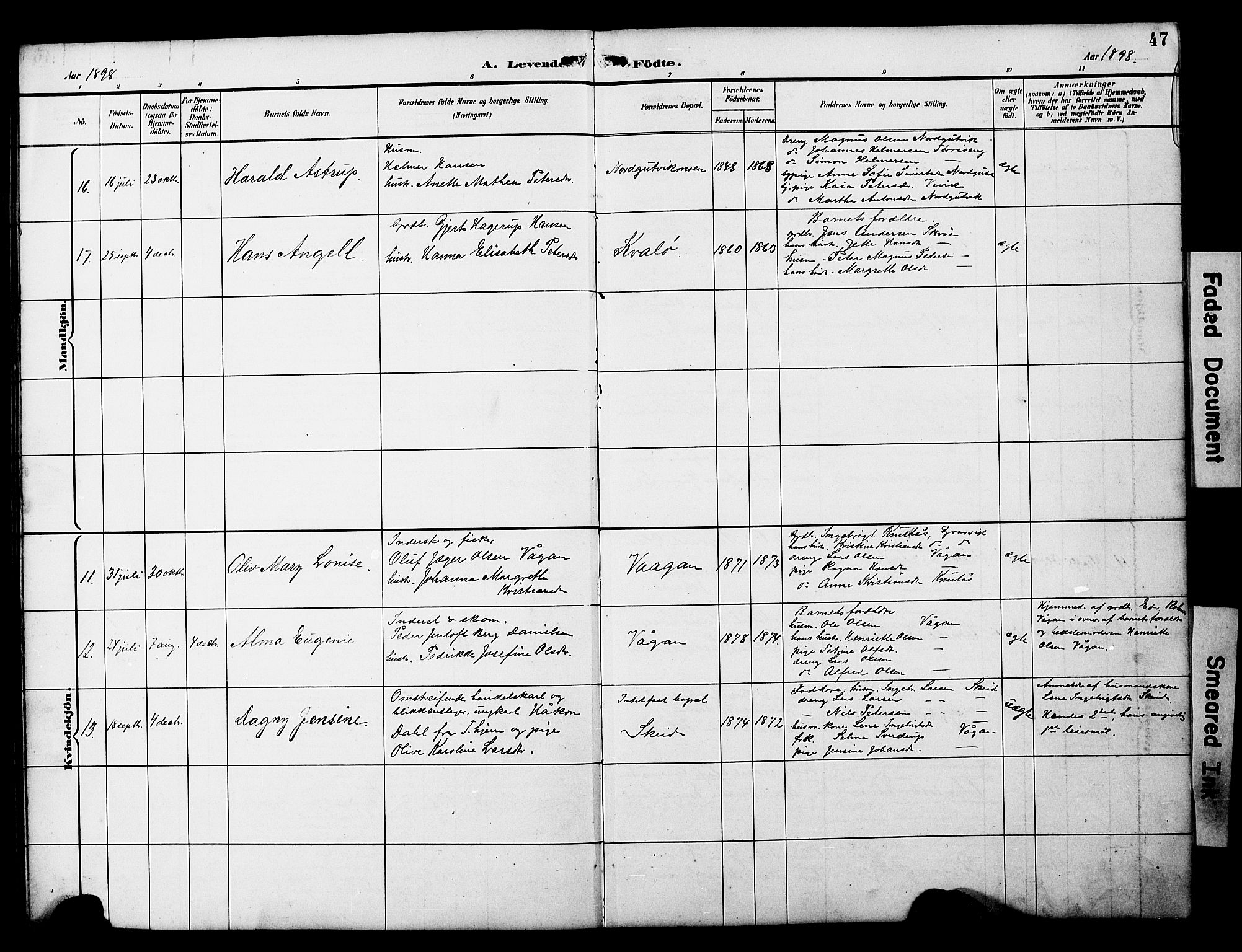 Ministerialprotokoller, klokkerbøker og fødselsregistre - Nord-Trøndelag, SAT/A-1458/788/L0701: Parish register (copy) no. 788C01, 1888-1913, p. 47