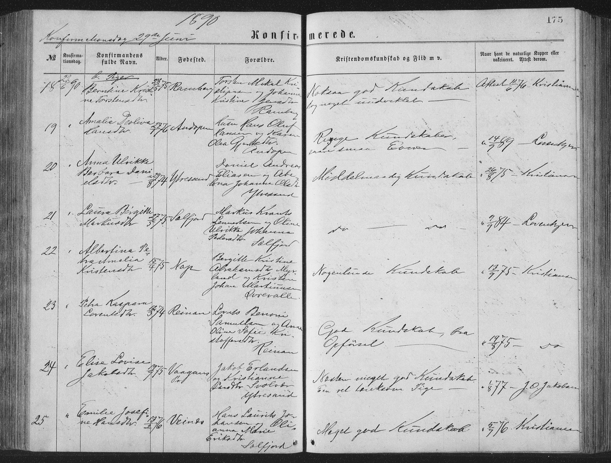 Ministerialprotokoller, klokkerbøker og fødselsregistre - Nordland, AV/SAT-A-1459/885/L1213: Parish register (copy) no. 885C02, 1874-1892, p. 175