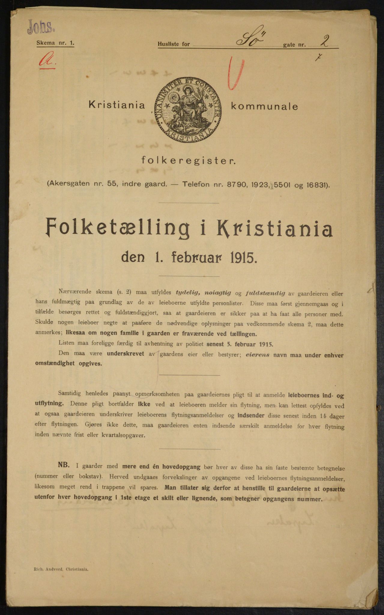 OBA, Municipal Census 1915 for Kristiania, 1915, p. 94972