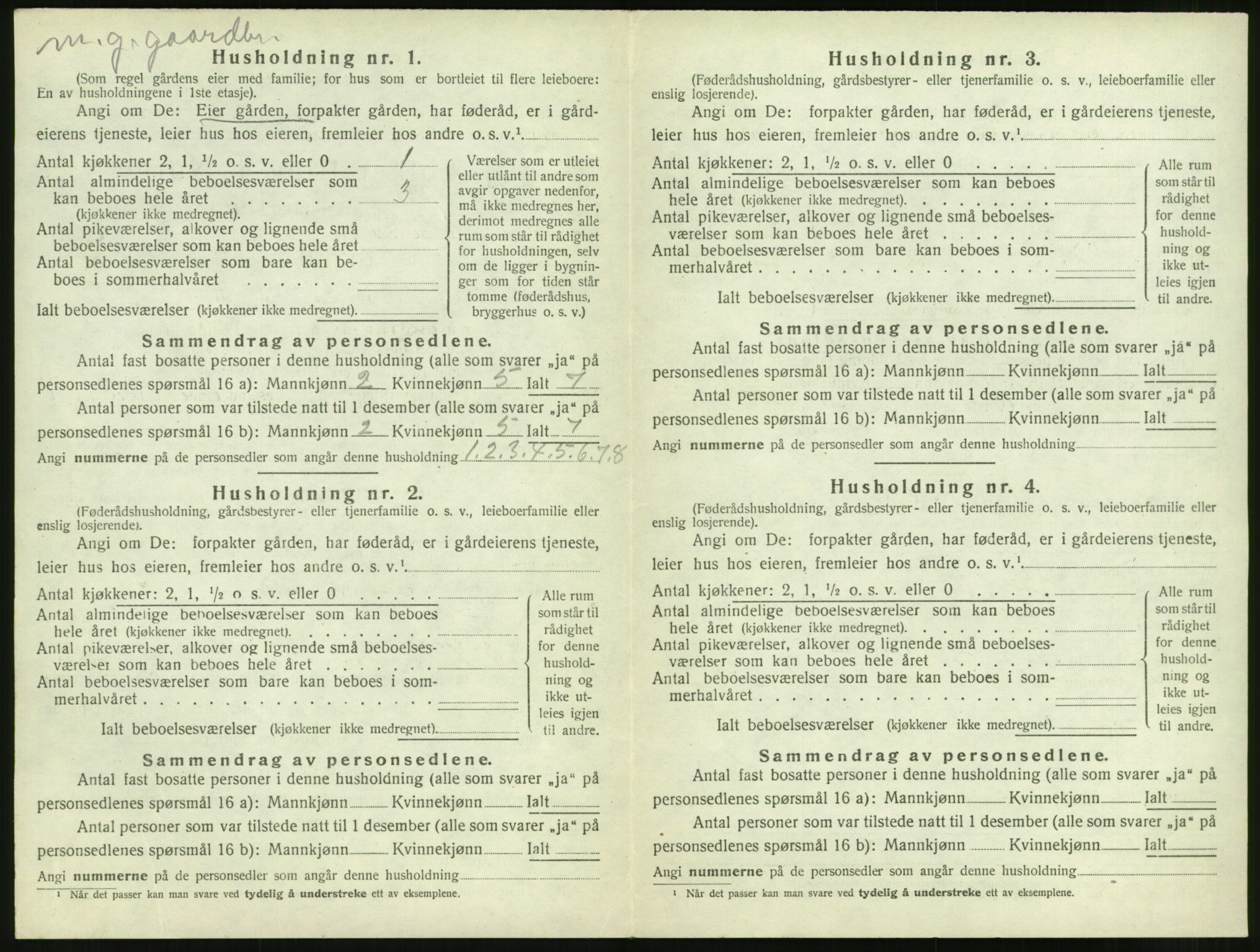SAT, 1920 census for Vatne, 1920, p. 59