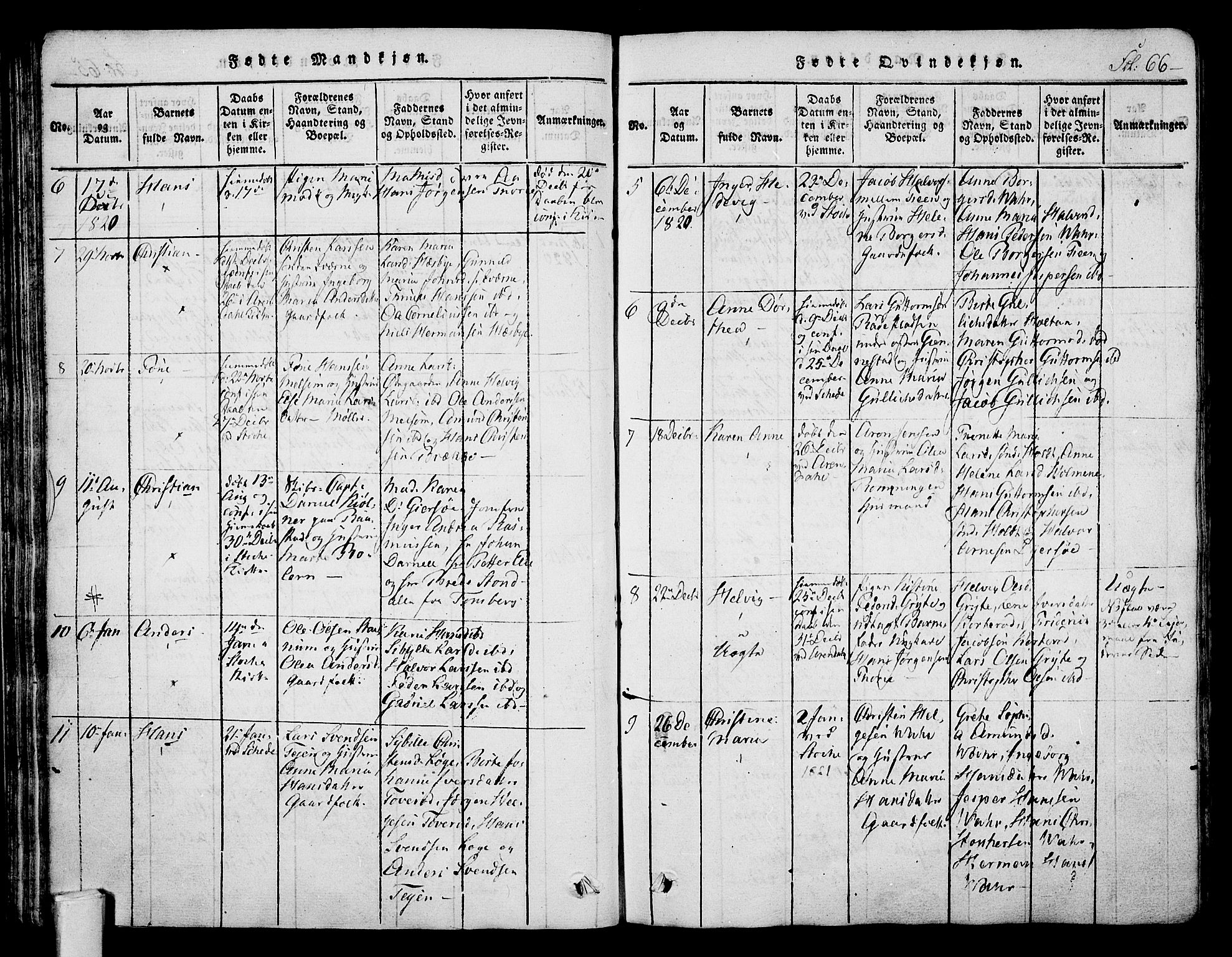 Stokke kirkebøker, AV/SAKO-A-320/F/Fa/L0005: Parish register (official) no. I 5, 1815-1826, p. 66