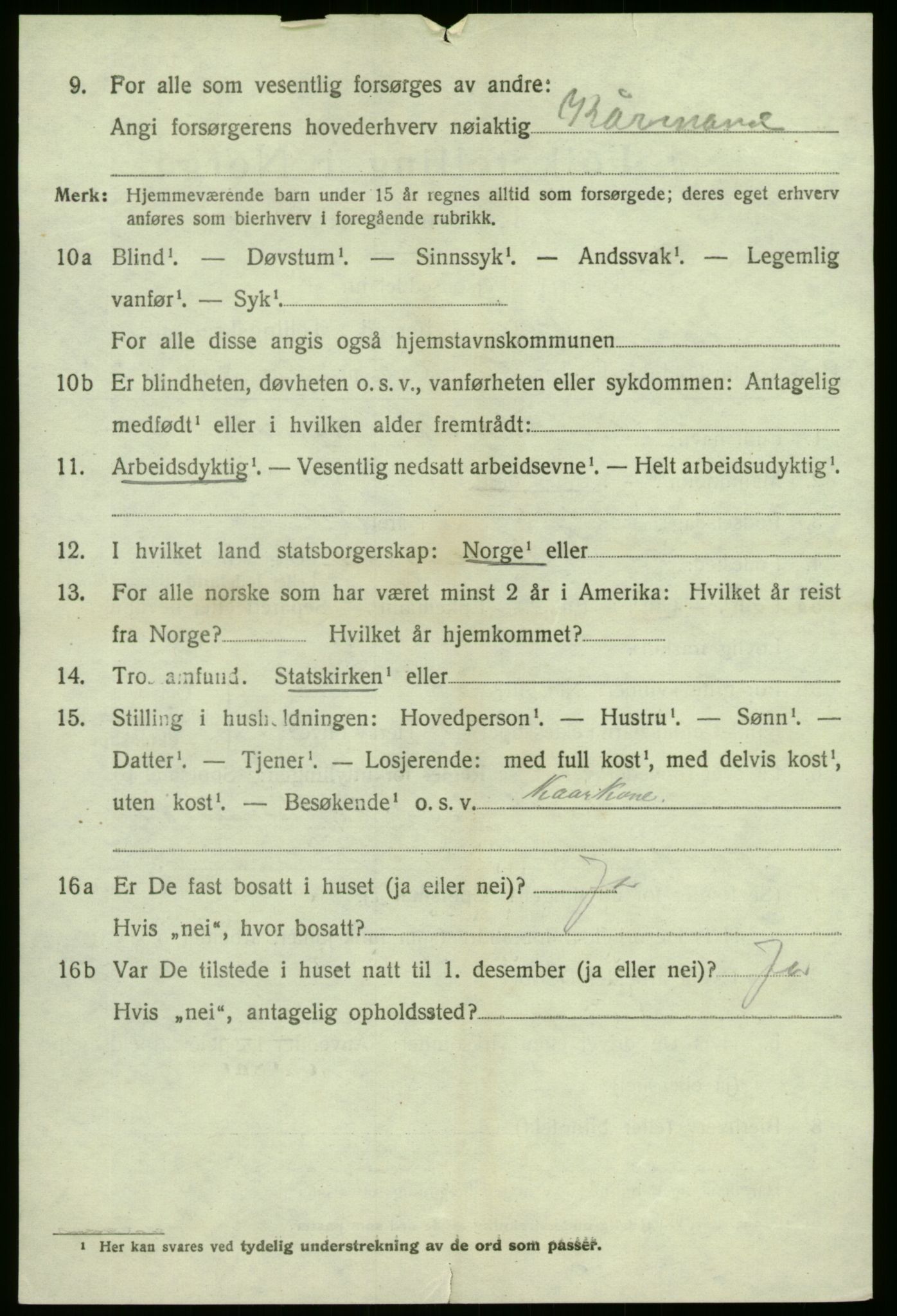 SAB, 1920 census for Førde, 1920, p. 3369