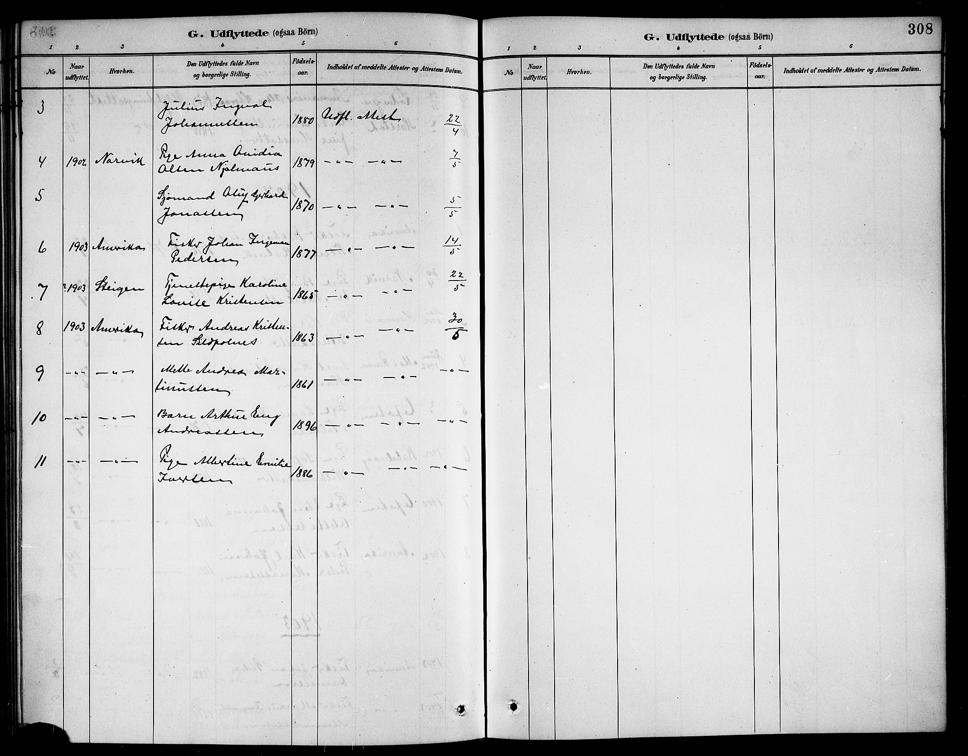 Ministerialprotokoller, klokkerbøker og fødselsregistre - Nordland, AV/SAT-A-1459/861/L0876: Parish register (copy) no. 861C02, 1887-1903, p. 308