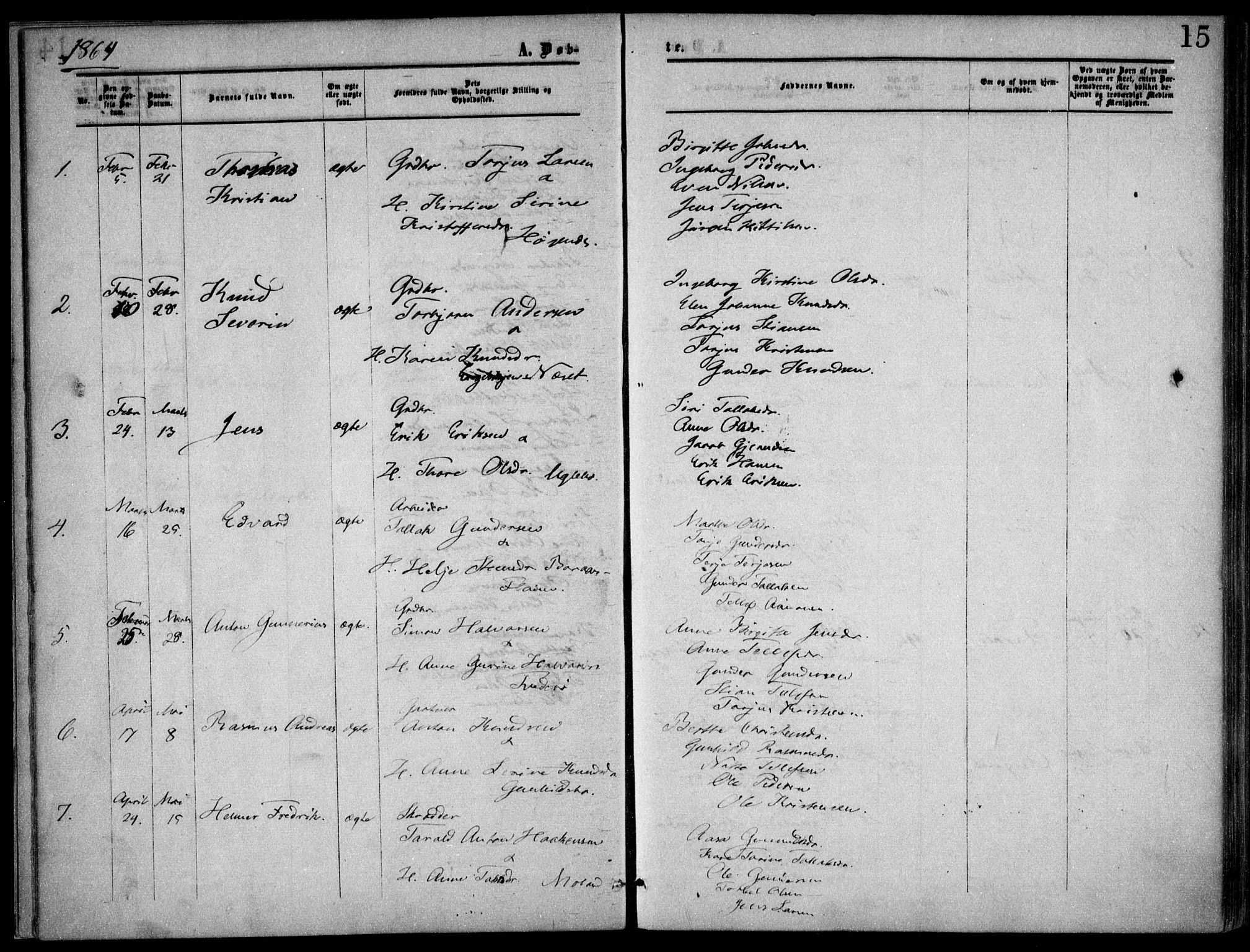 Austre Moland sokneprestkontor, AV/SAK-1111-0001/F/Fa/Faa/L0008: Parish register (official) no. A 8, 1858-1868, p. 15