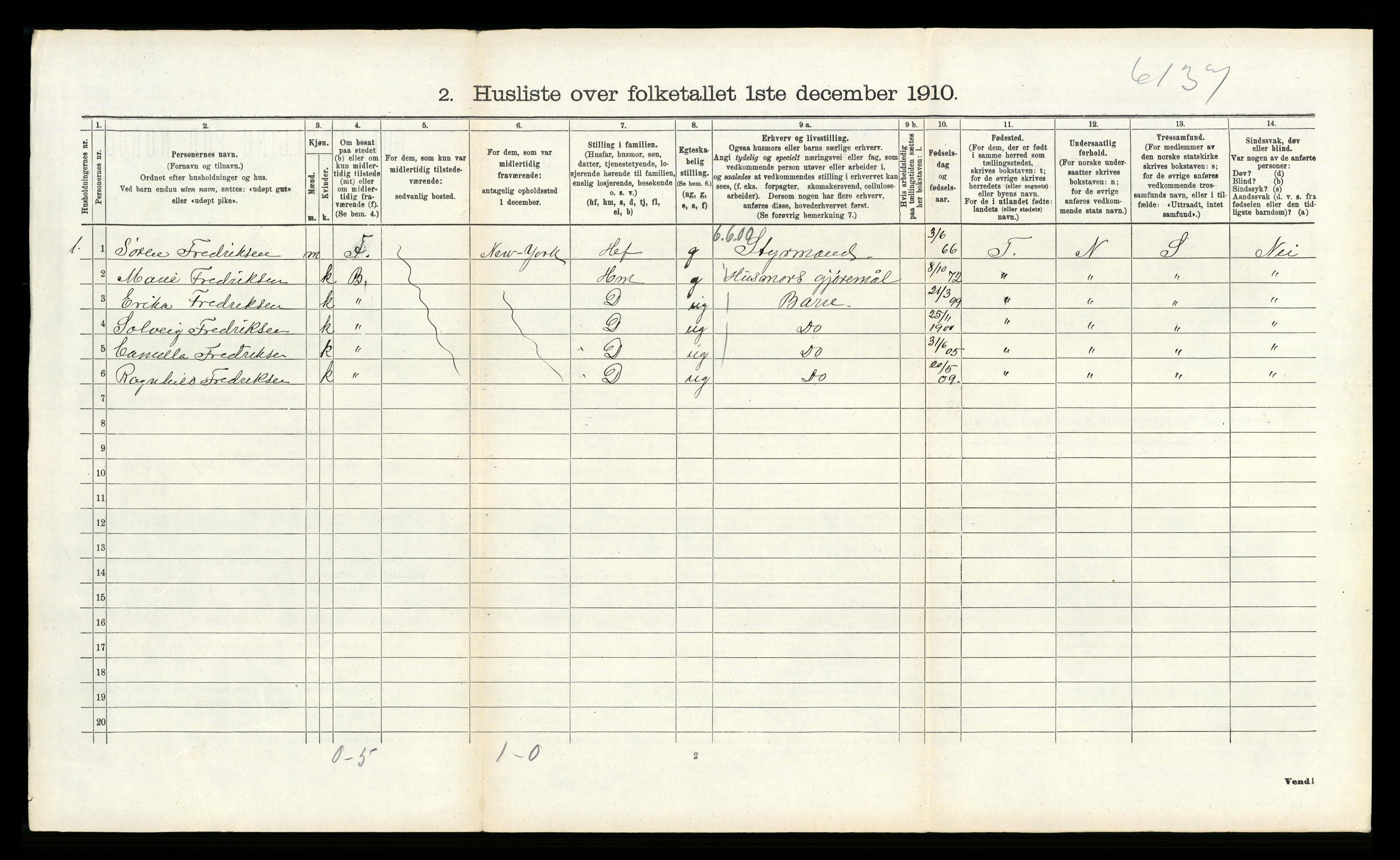 RA, 1910 census for Tjølling, 1910, p. 528