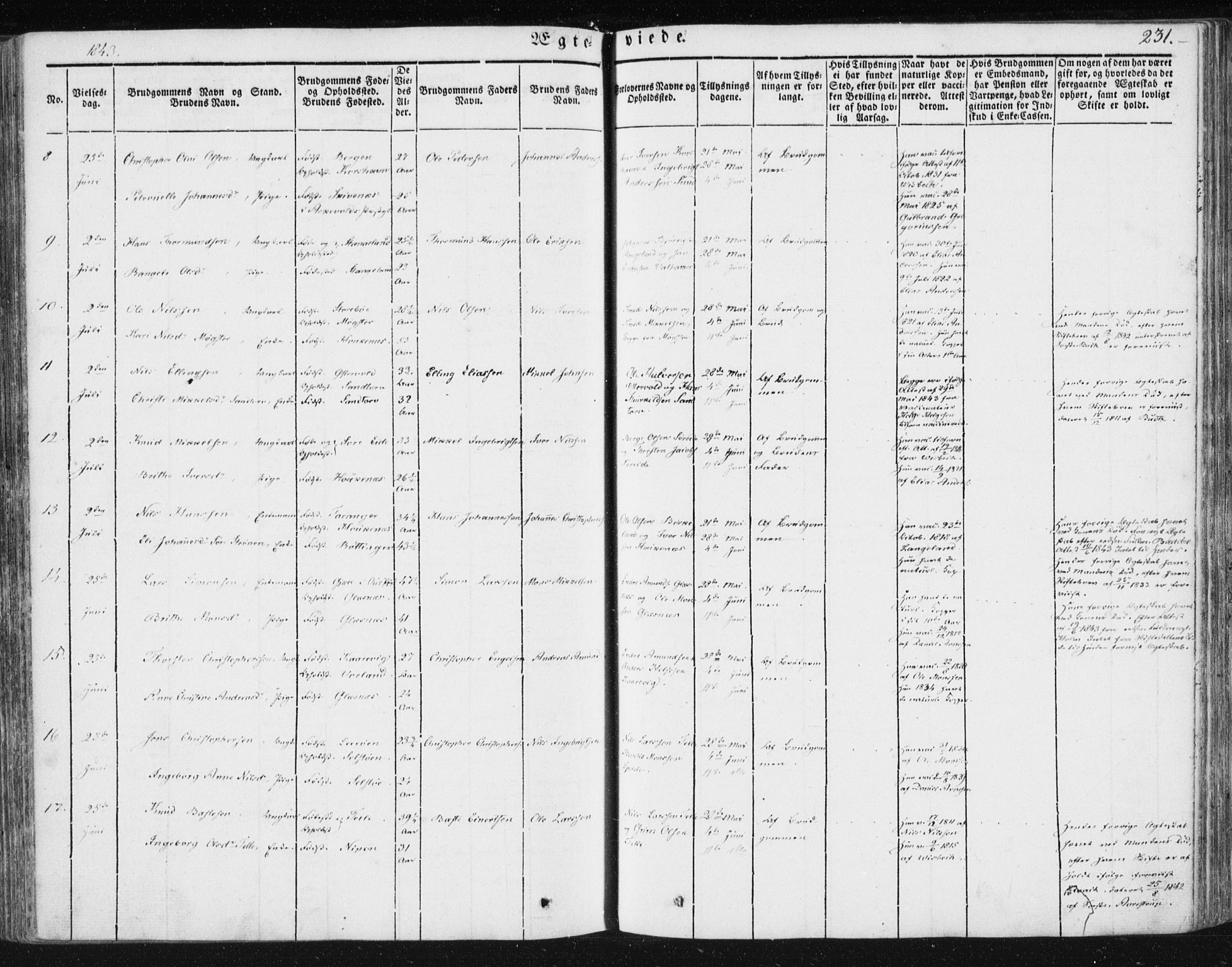 Sund sokneprestembete, SAB/A-99930: Parish register (official) no. A 13, 1835-1849, p. 231