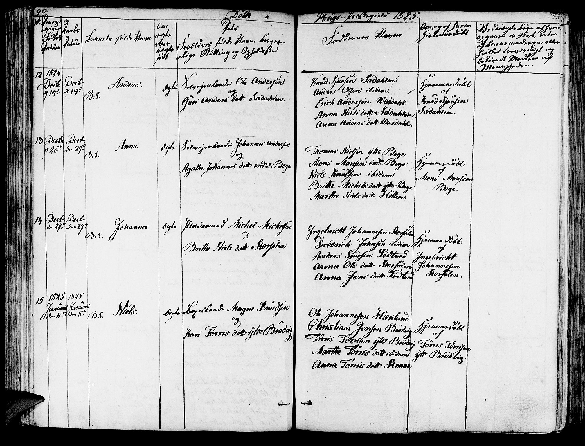Haus sokneprestembete, SAB/A-75601/H/Haa: Parish register (official) no. A 13, 1821-1827, p. 90