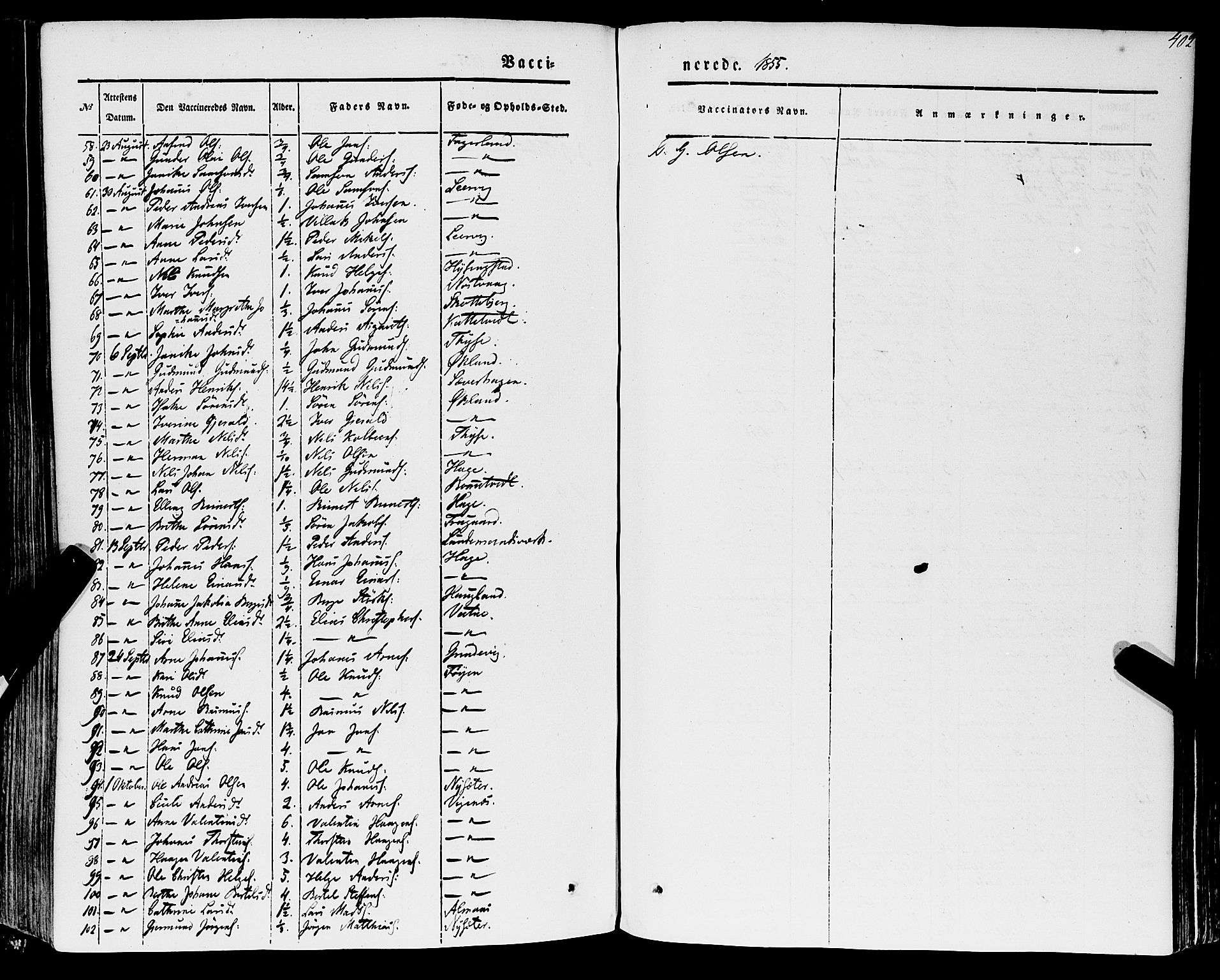 Stord sokneprestembete, SAB/A-78201/H/Haa: Parish register (official) no. A 7, 1841-1861, p. 402