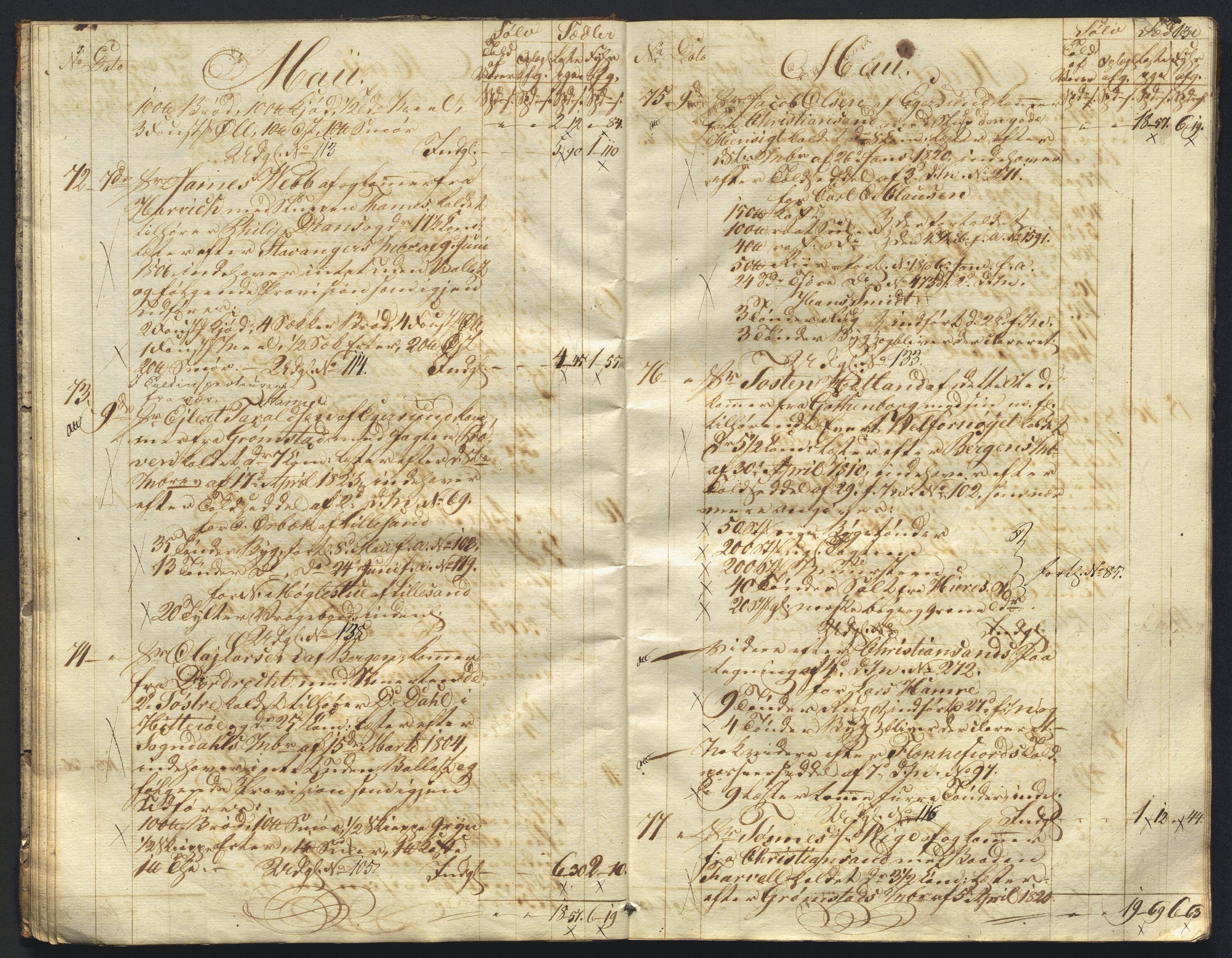 Revisjonsdepartementet, 2. revisjonskontor, AV/RA-S-1115/E/E015/L0059: Egersund: Tollbok, 1825, p. 12b-13a
