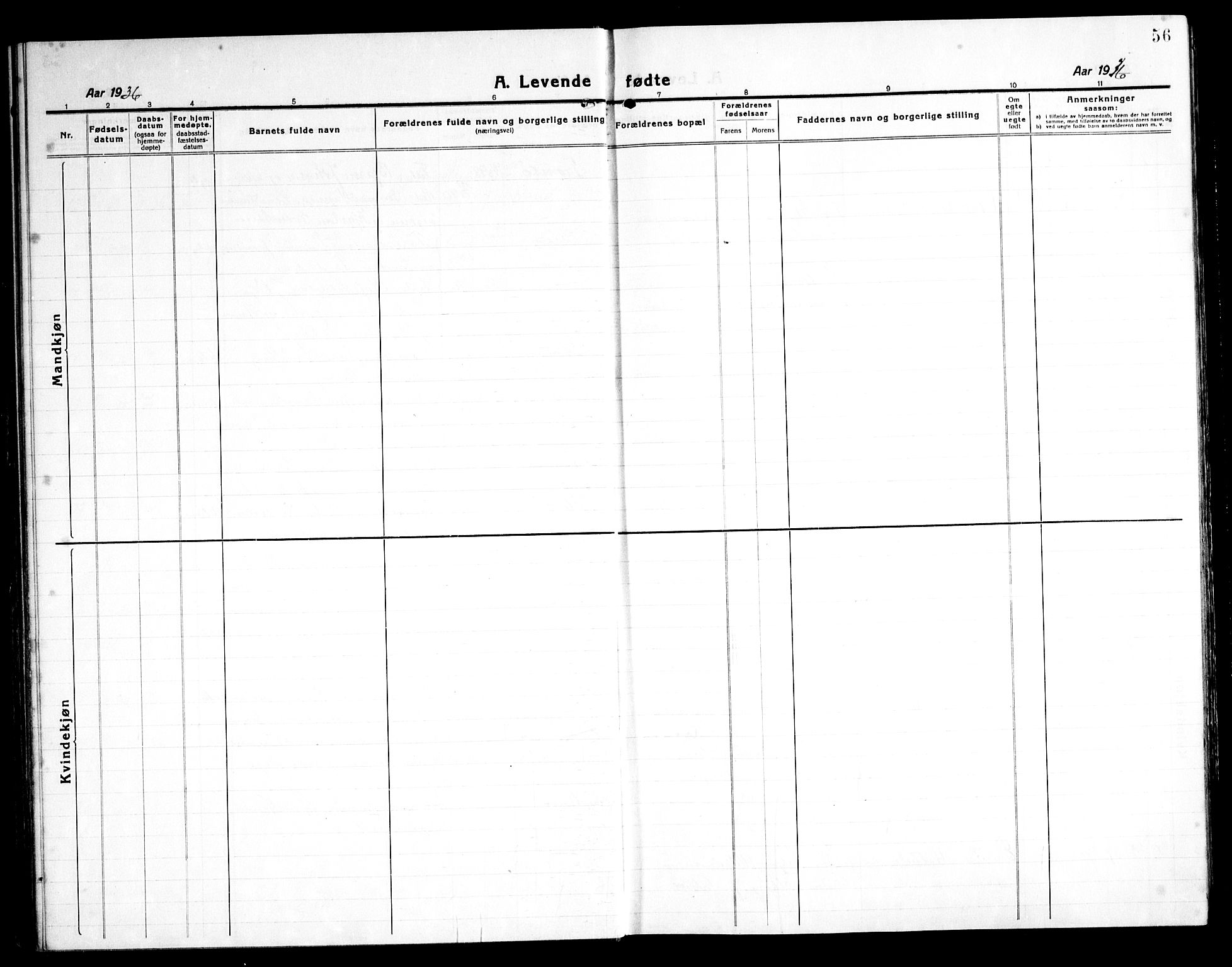 Ministerialprotokoller, klokkerbøker og fødselsregistre - Nordland, SAT/A-1459/899/L1450: Parish register (copy) no. 899C05, 1918-1945, p. 56