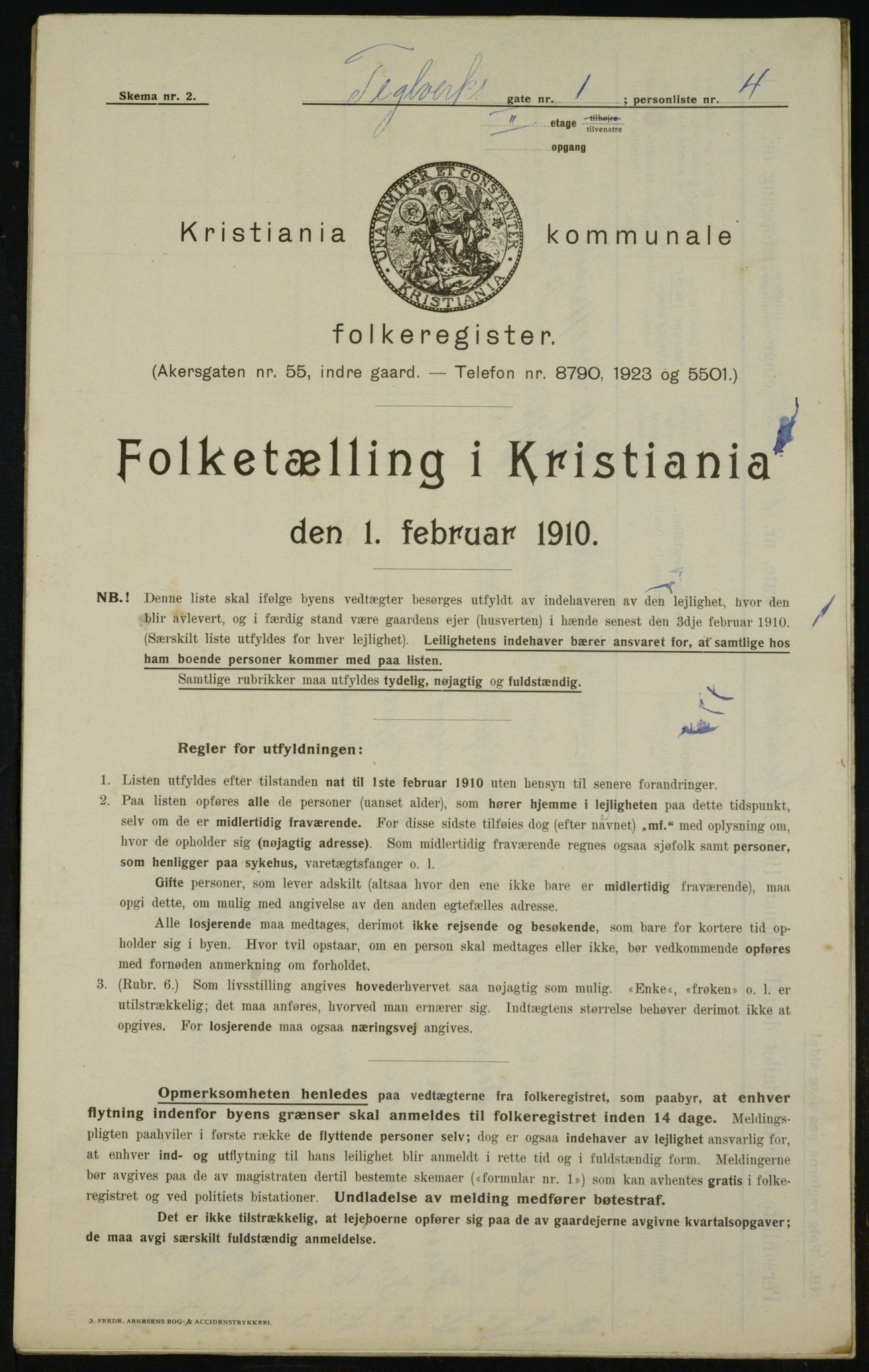 OBA, Municipal Census 1910 for Kristiania, 1910, p. 101923