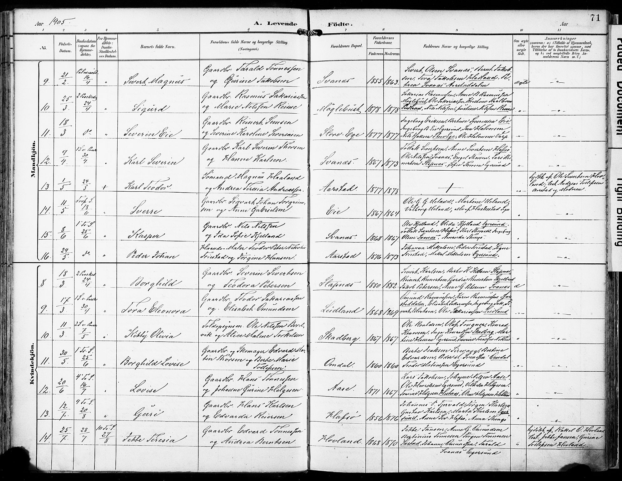 Eigersund sokneprestkontor, AV/SAST-A-101807/S08/L0018: Parish register (official) no. A 17, 1892-1905, p. 71